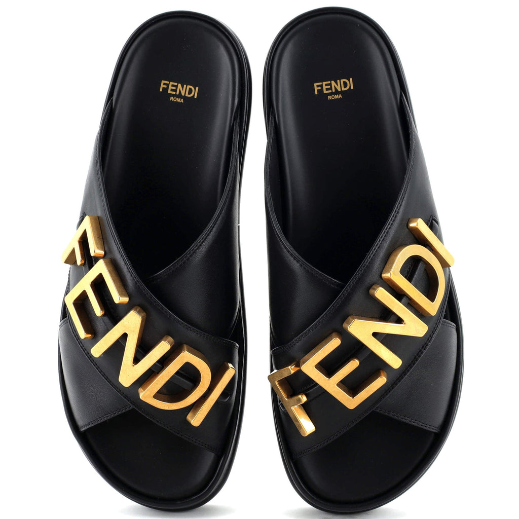 Women's Fendigraphy Slide Sandals Leather