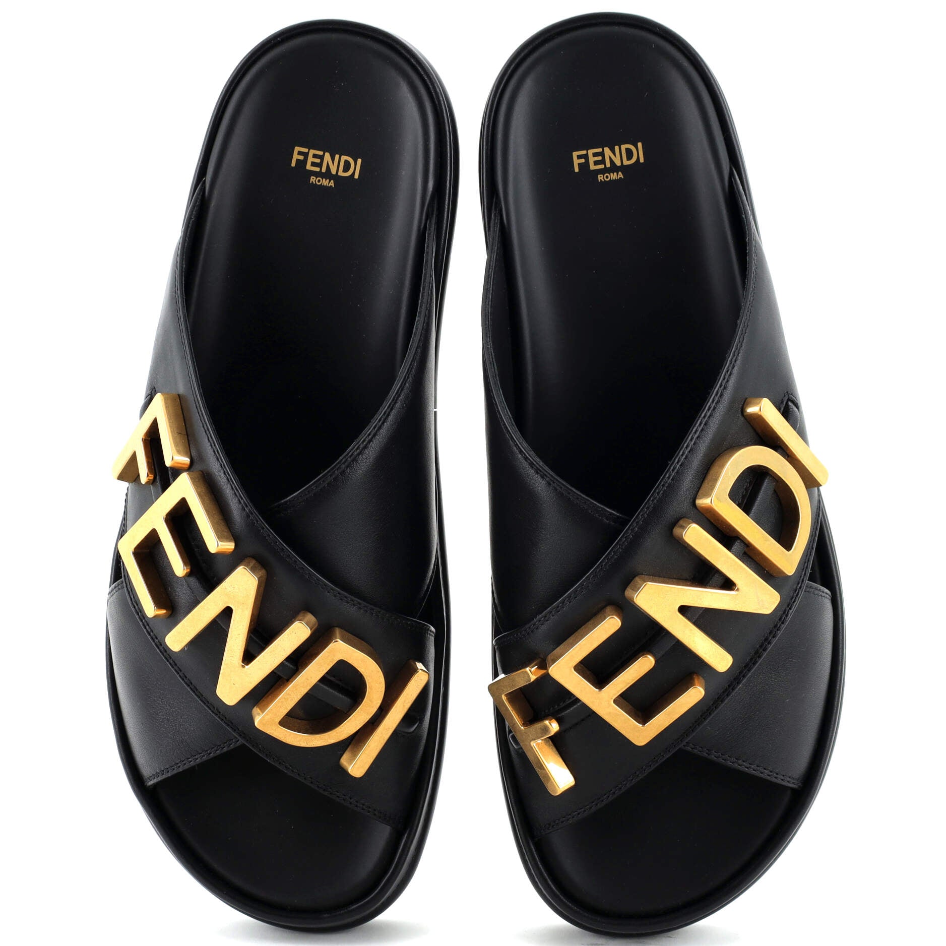 Women's Fendigraphy Slide Sandals Leather