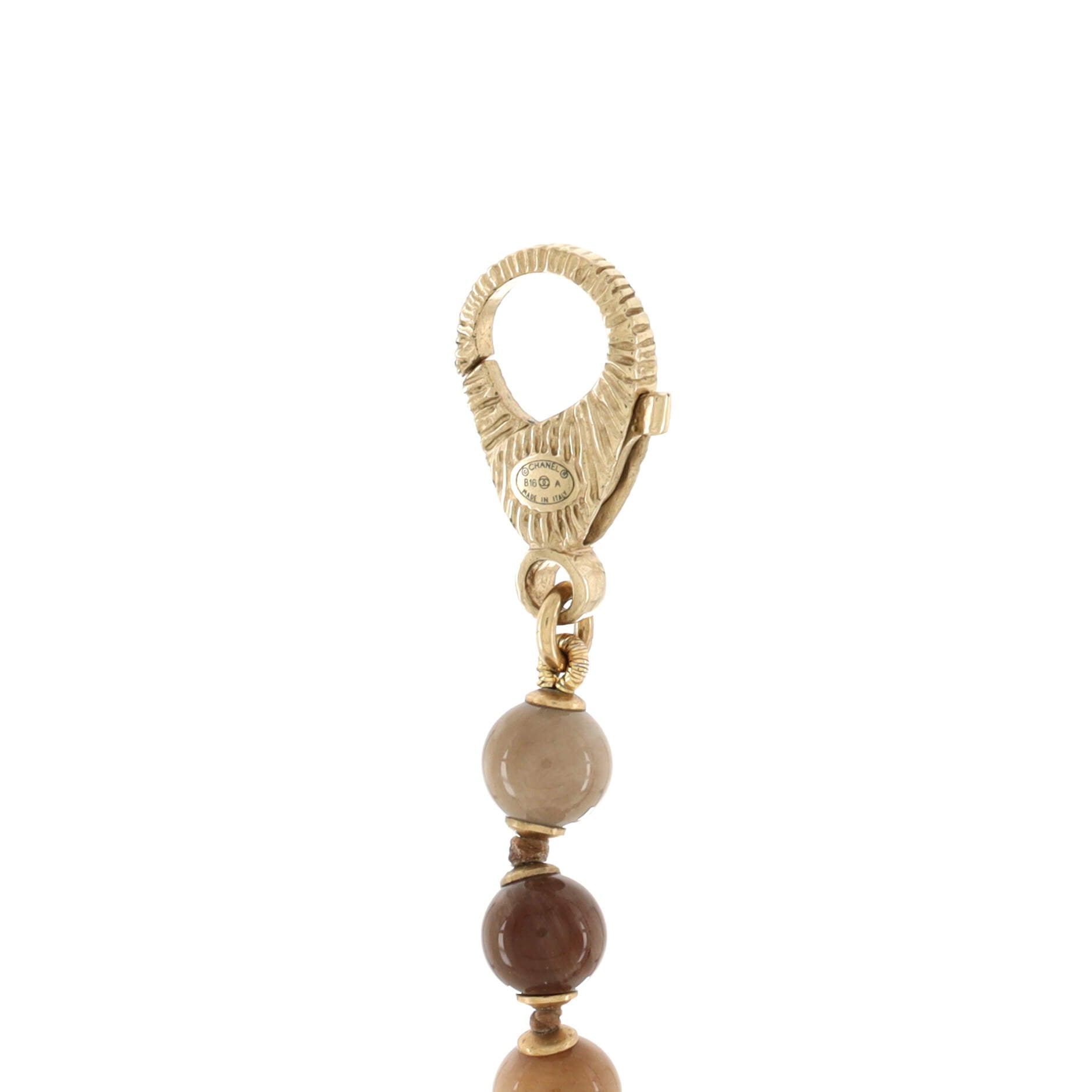 CC Marble Long Necklace Quilted Metal with Stones