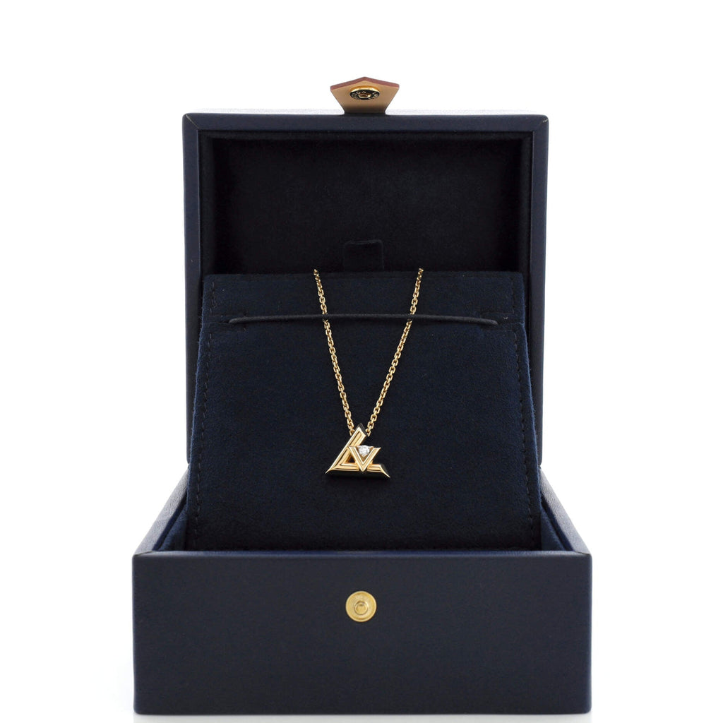 LV Volt One Pendant Necklace 18K Yellow Gold with Diamond Large