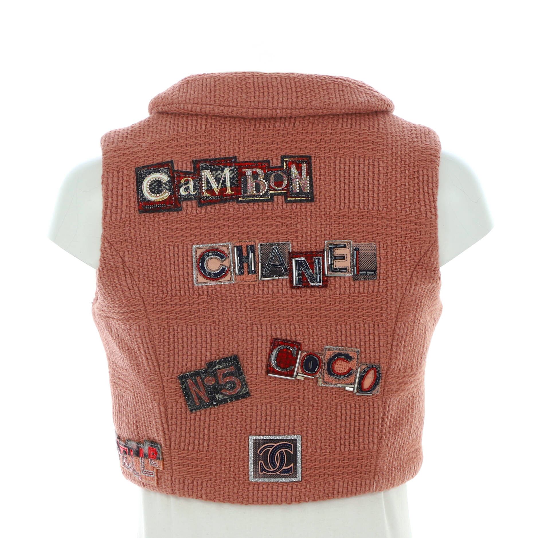 Women's Patch Button Up Vest Wool Blend