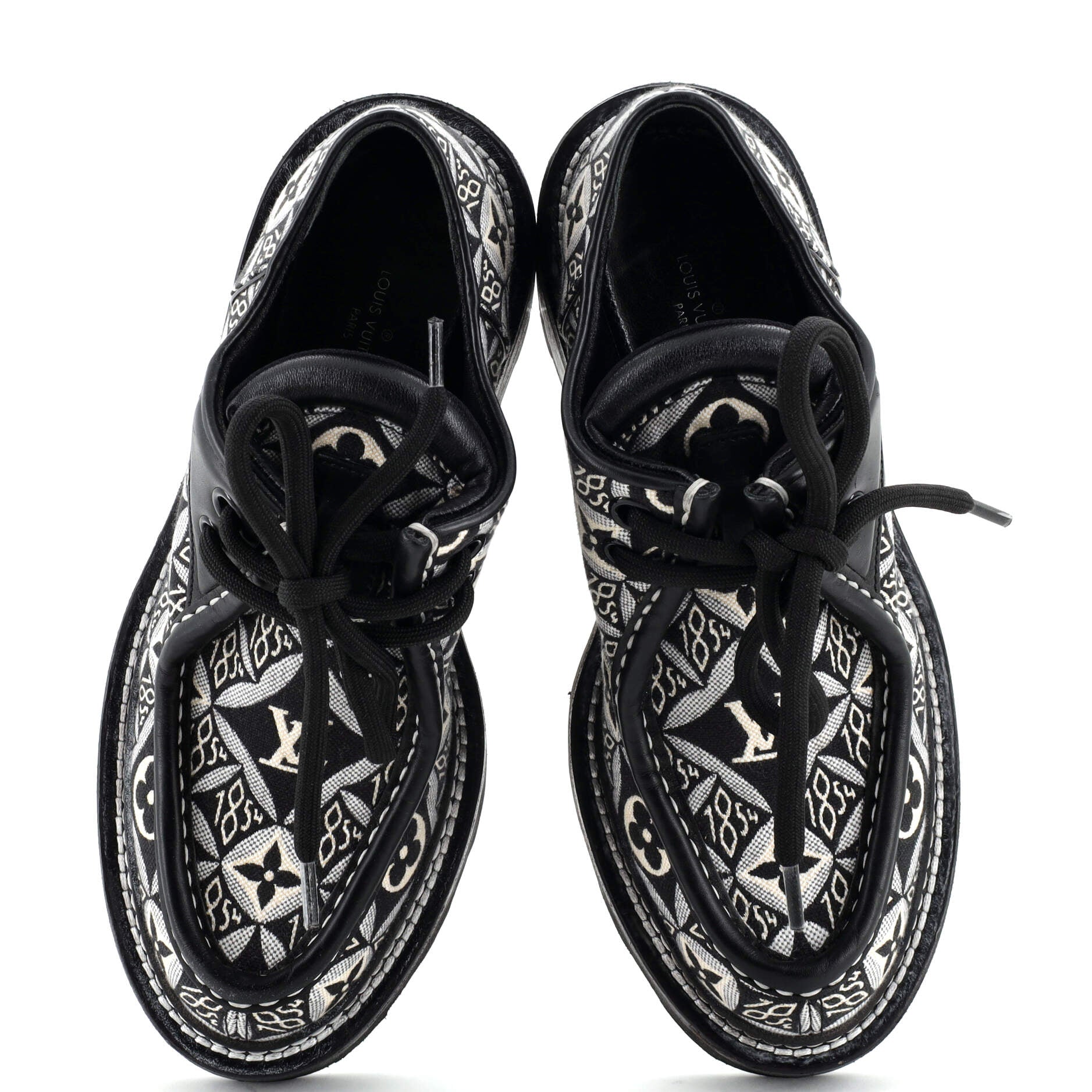 Women's LV Beaubourg Platform Derby Shoes Limited Edition Since 1854 Monogram Jacquard and Leather