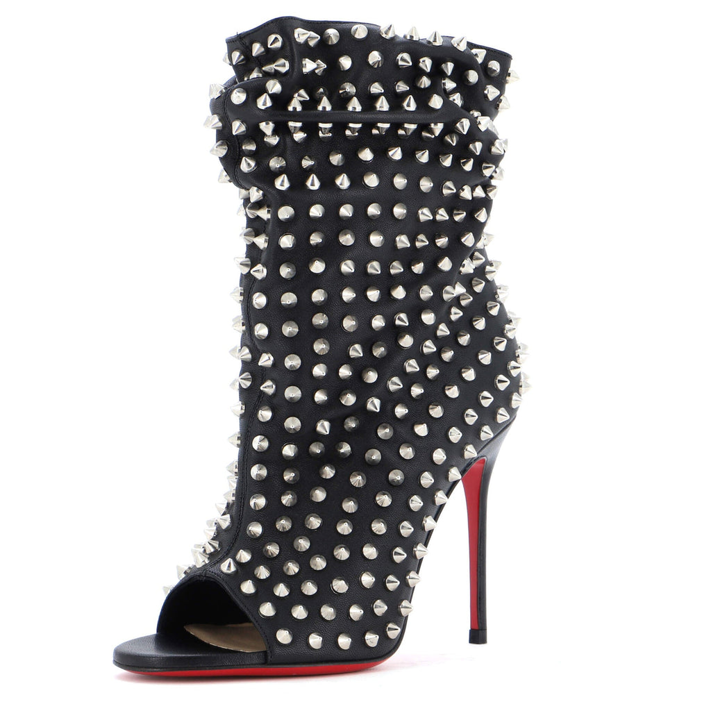 Women's Guerilla Peep Toe Slouchy Ankle Boots Studded Leather