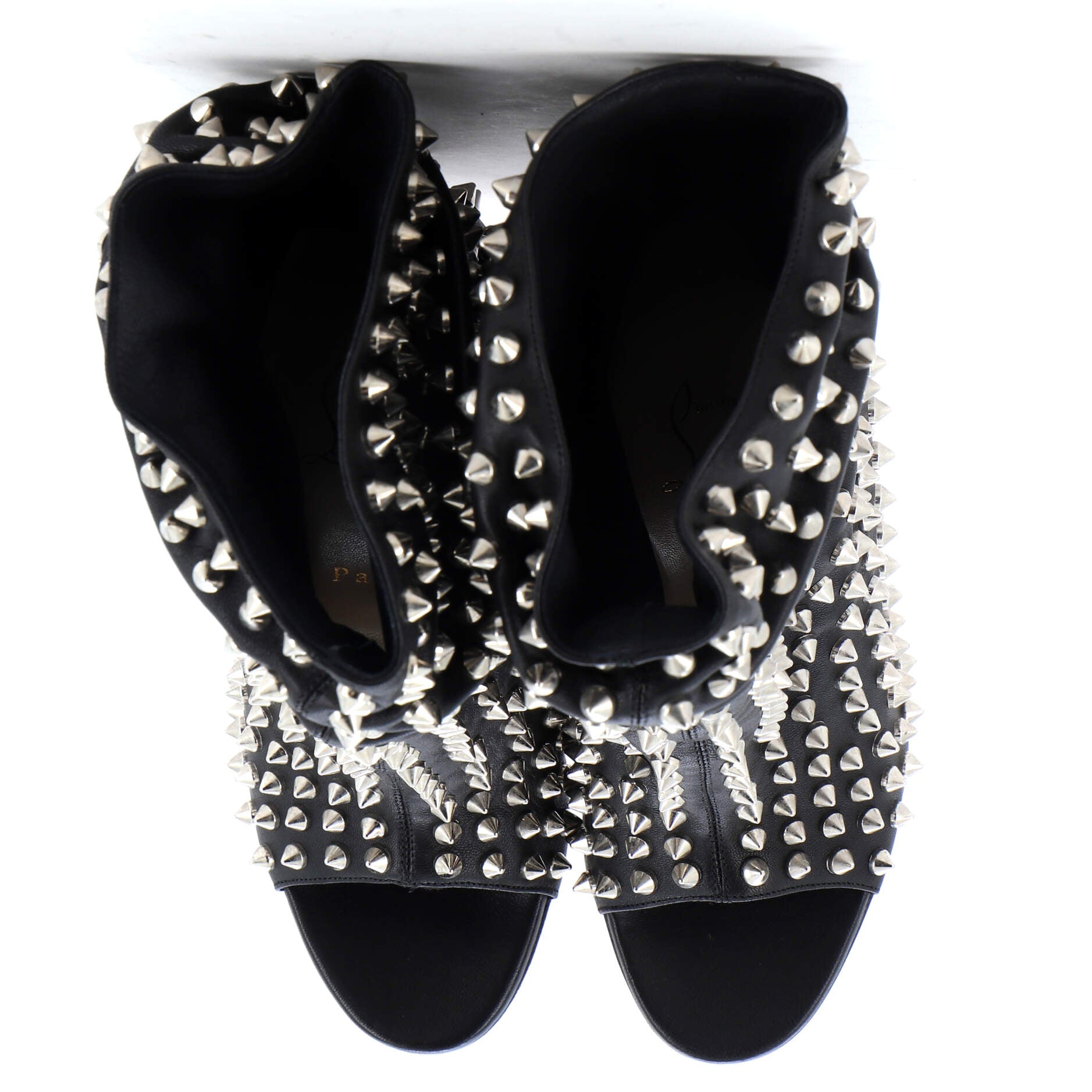 Women's Guerilla Peep Toe Slouchy Ankle Boots Studded Leather