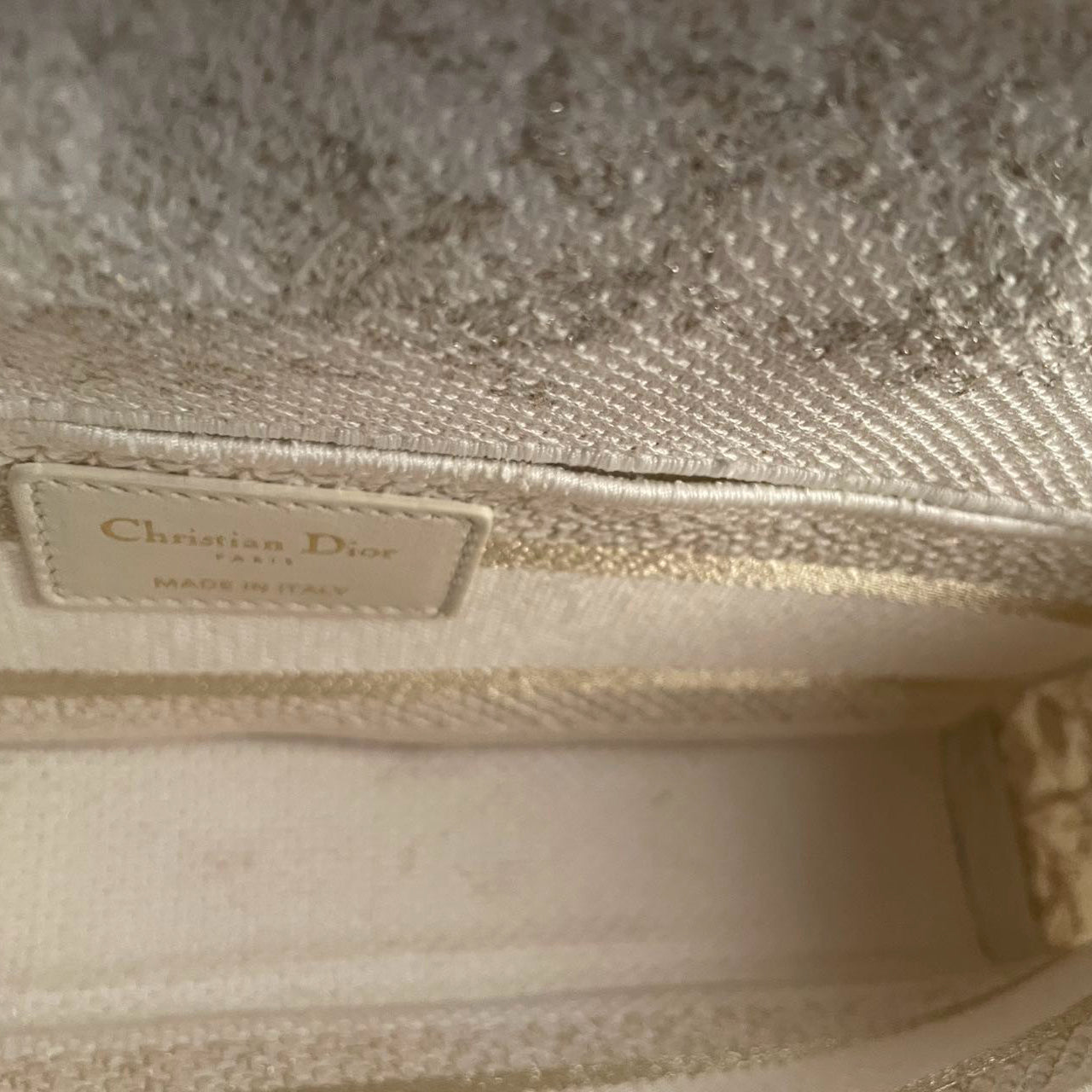 Christian Dior Lady D-Joy Bag in Beige Canvas