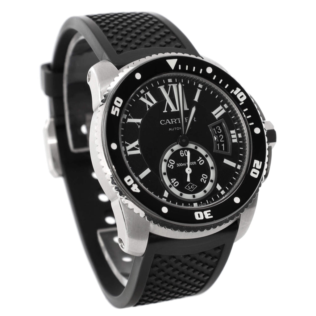 Calibre de Cartier Automatic Watch Stainless Steel and Rubber with Ceramic 42