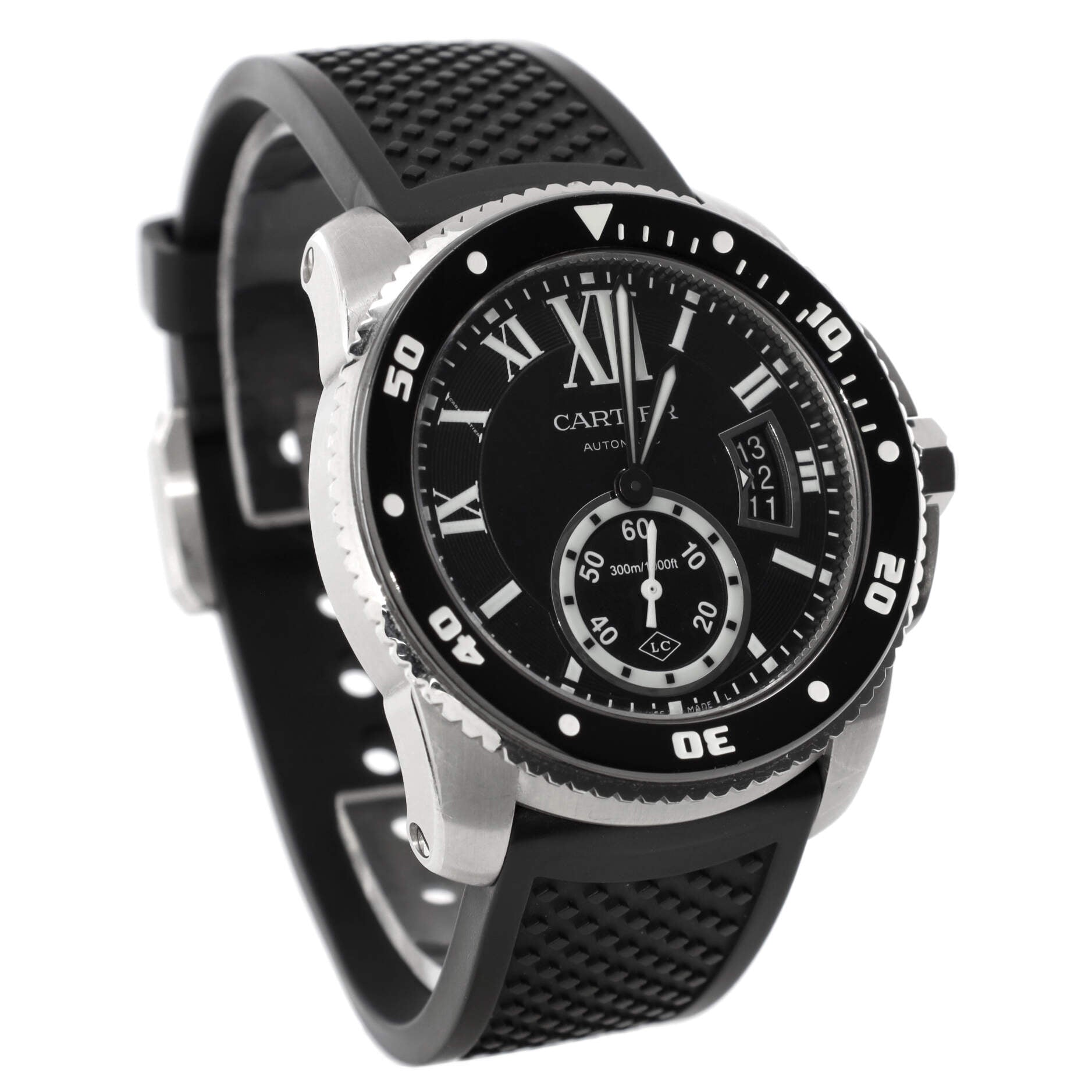 Calibre de Cartier Automatic Watch Stainless Steel and Rubber with Ceramic 42