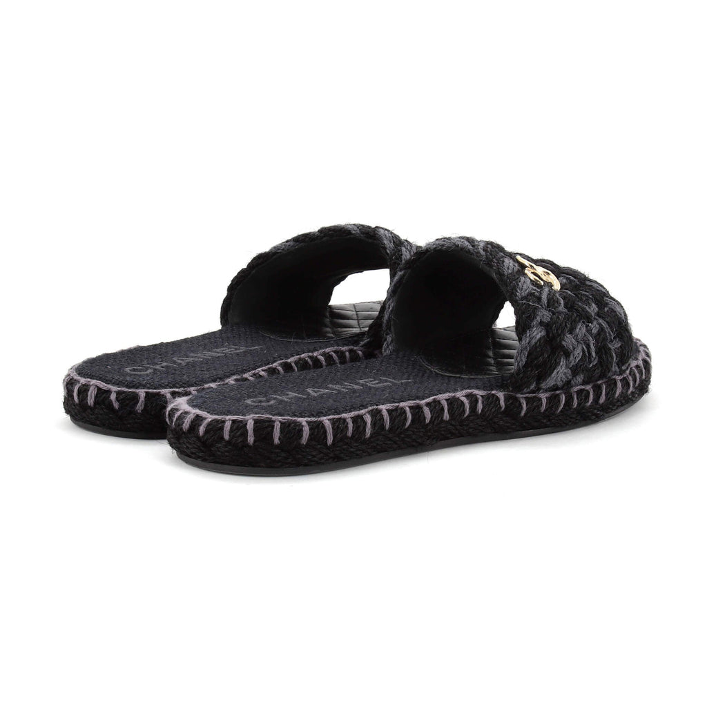 Women's CC Slide Mules Braided Fabric