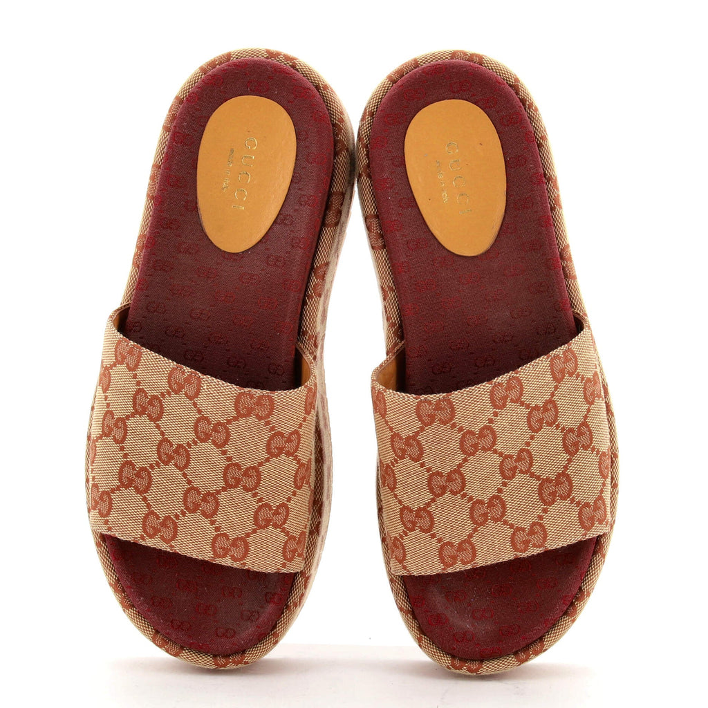 Women's Angelina Platform Slide Sandals GG Canvas