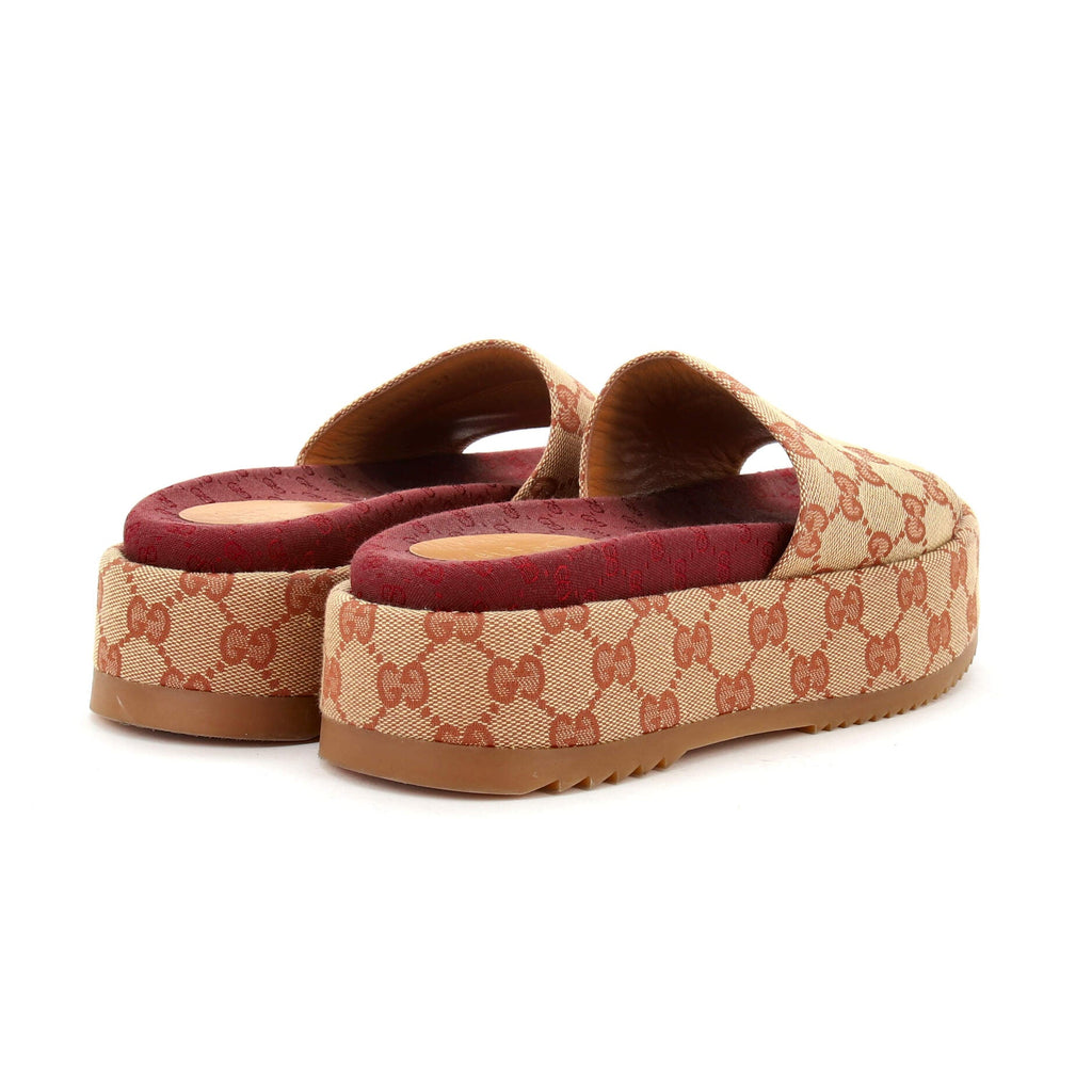 Women's Angelina Platform Slide Sandals GG Canvas
