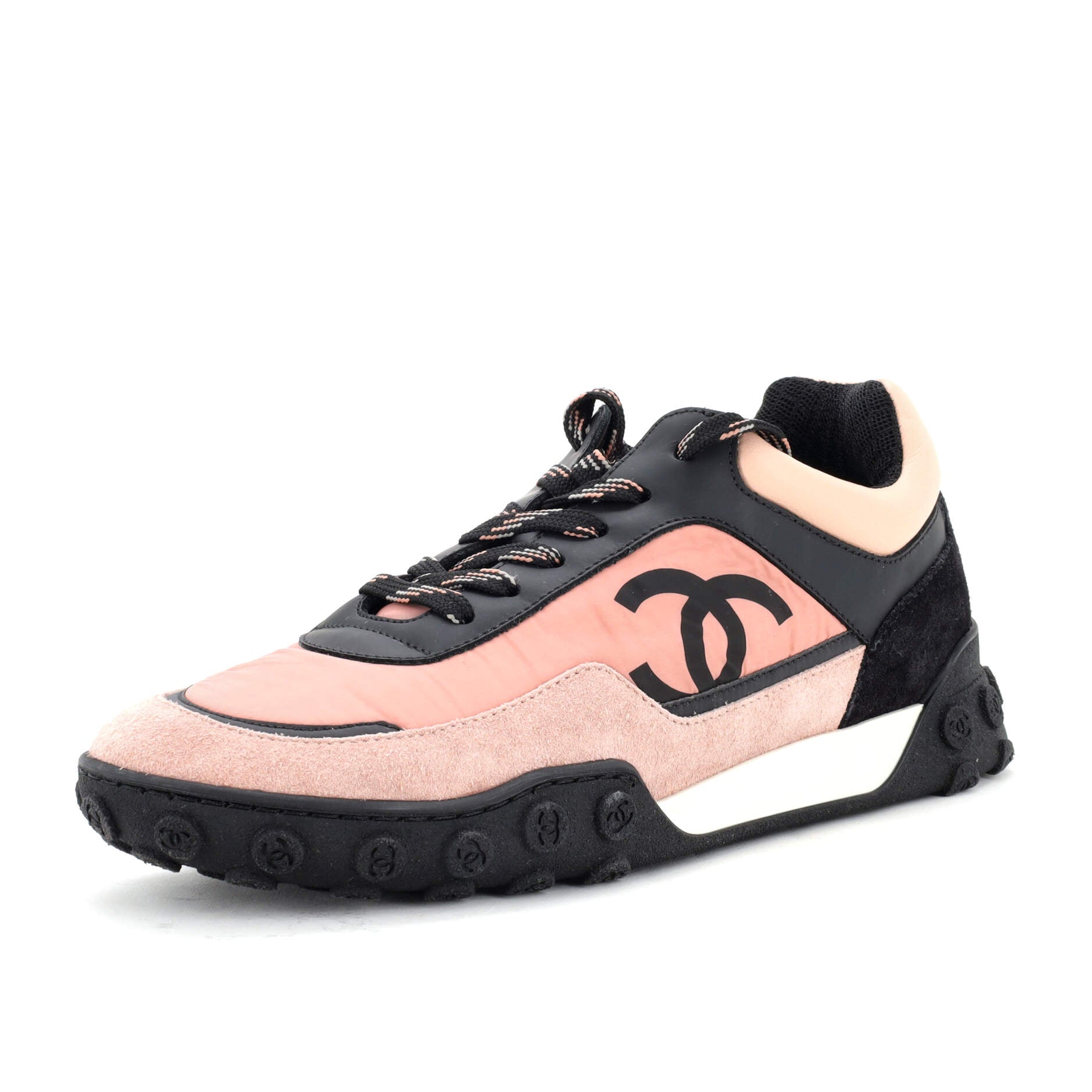Women's CC Low-Top Sneakers Suede with Leather and Nylon