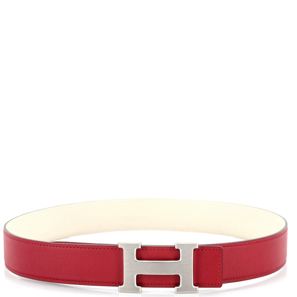 Constance Martelee H Reversible Belt Leather with Brushed Hardware Medium 75