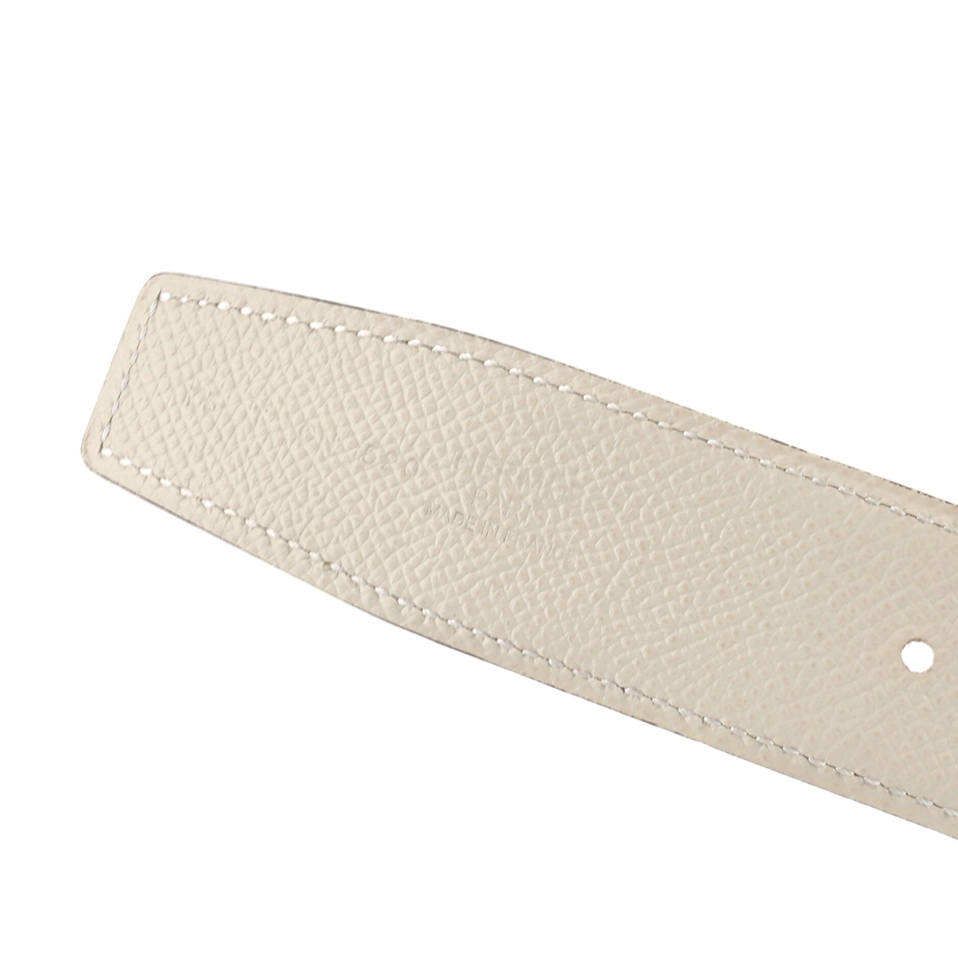 Constance Martelee H Reversible Belt Leather with Brushed Hardware Medium 75
