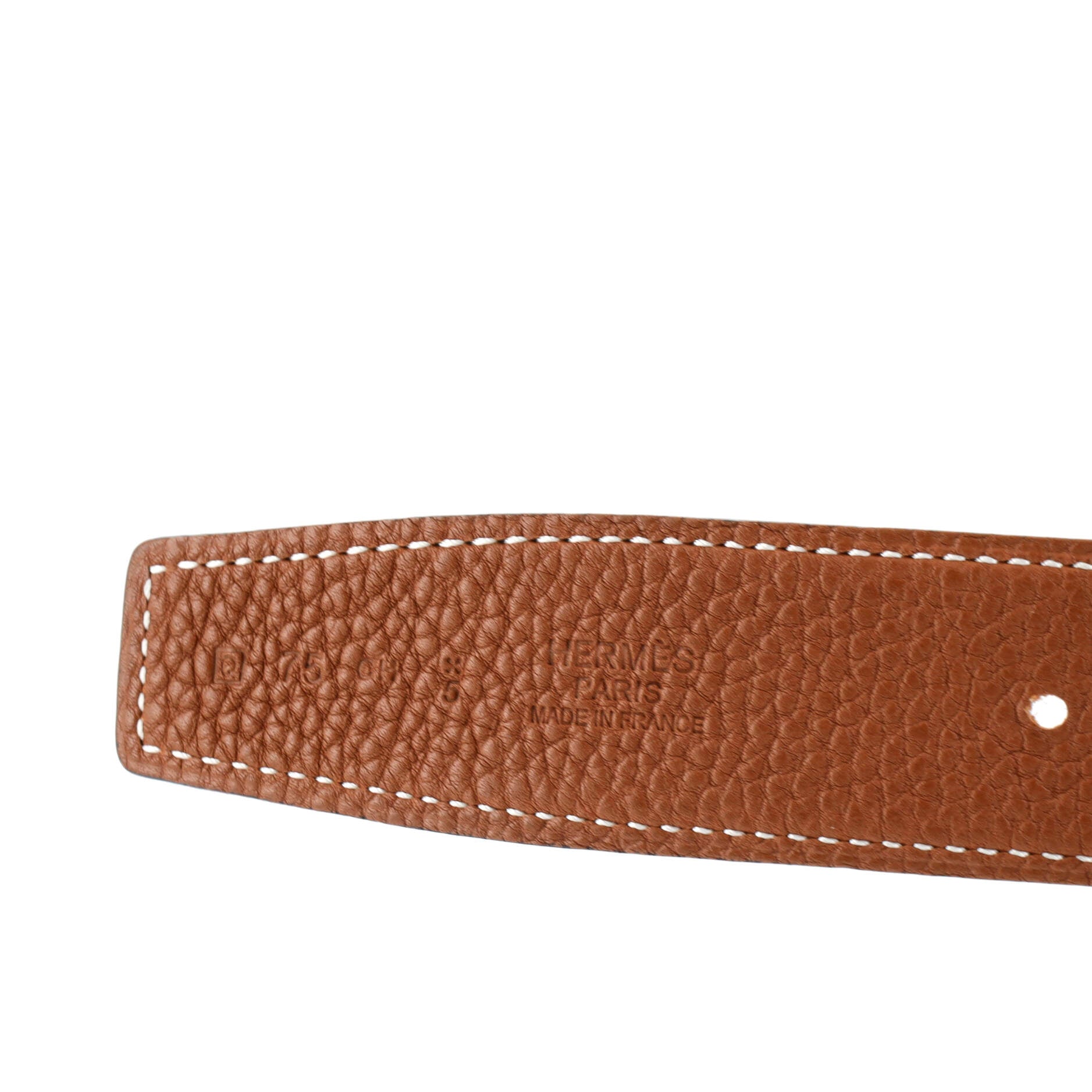 Constance Martelee H Reversible Belt Leather with Brushed Hardware Medium 75