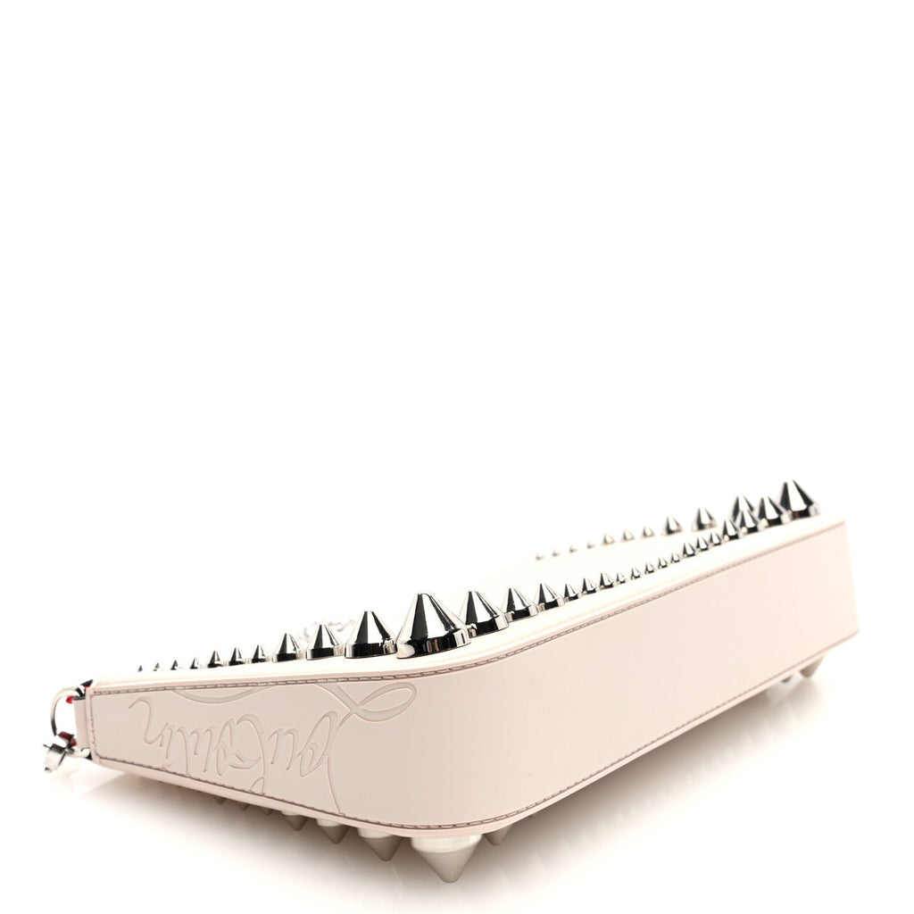 Calfskin Paris Spiked Loubila Chain Clutch Leche