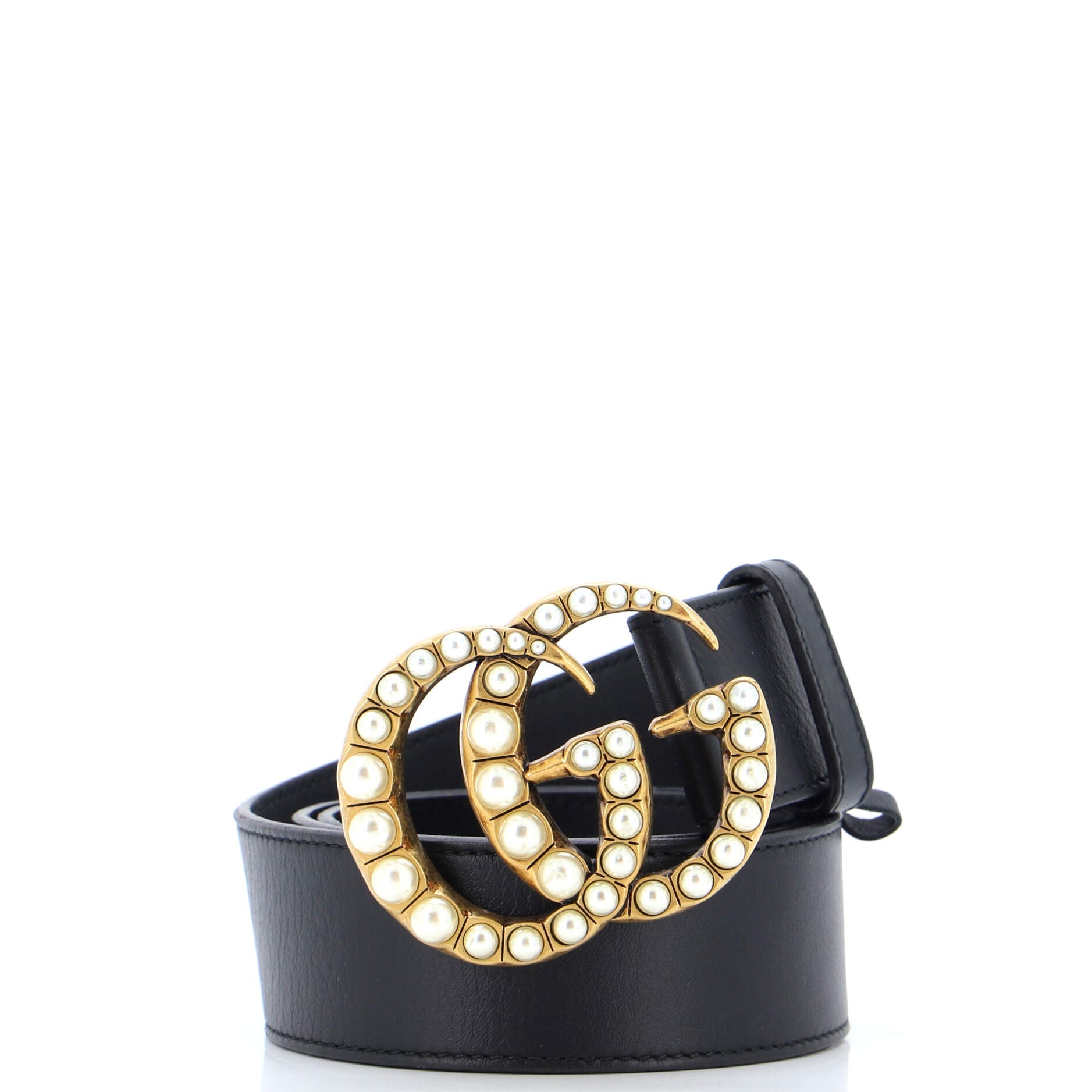 Pearly GG Marmont Belt Leather Wide 75