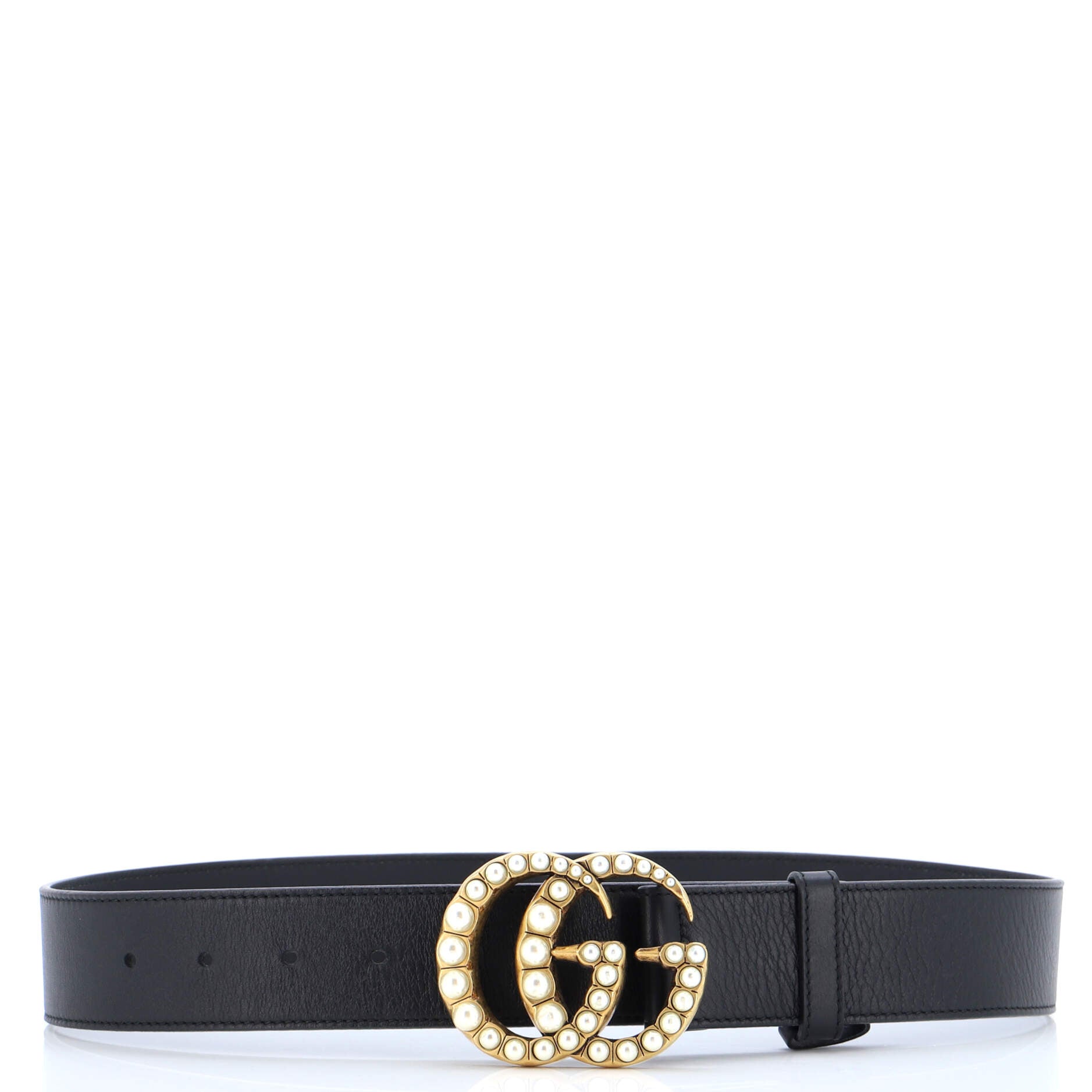 Pearly GG Marmont Belt Leather Wide 75
