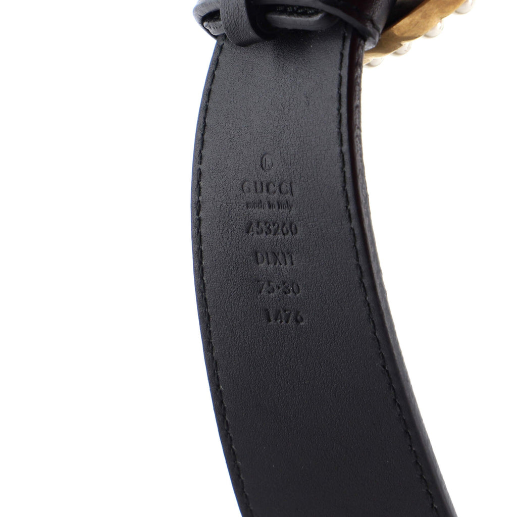 Pearly GG Marmont Belt Leather Wide 75