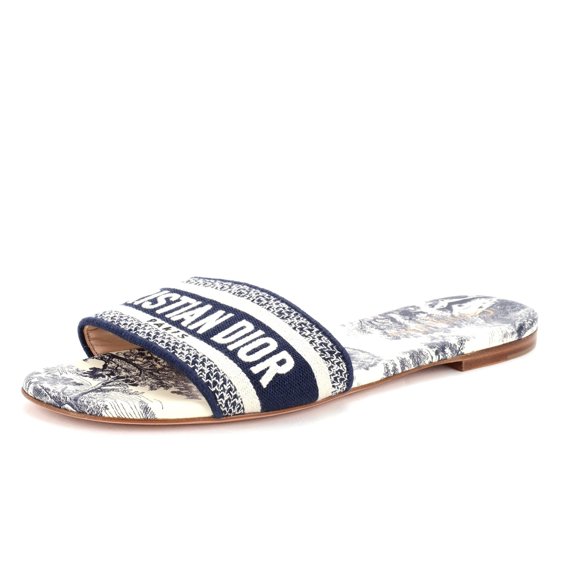 Women's Dway Flat Sandals Embroidered Canvas