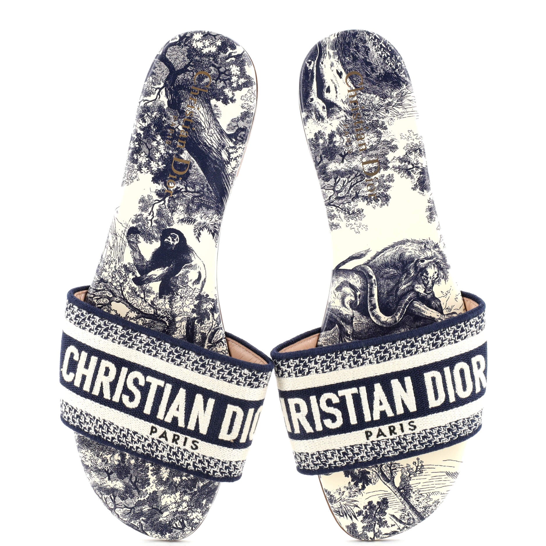 Women's Dway Flat Sandals Embroidered Canvas
