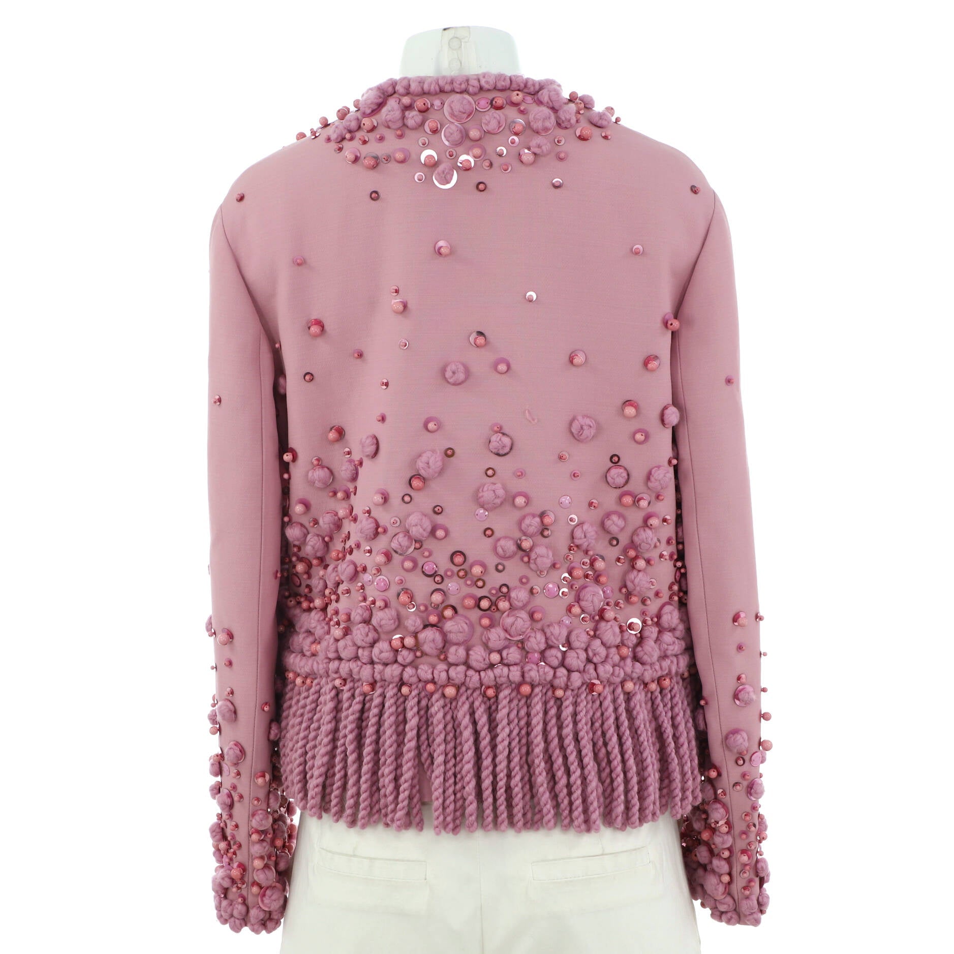Women's Giacca Fringed Jacket Embellished Polyester