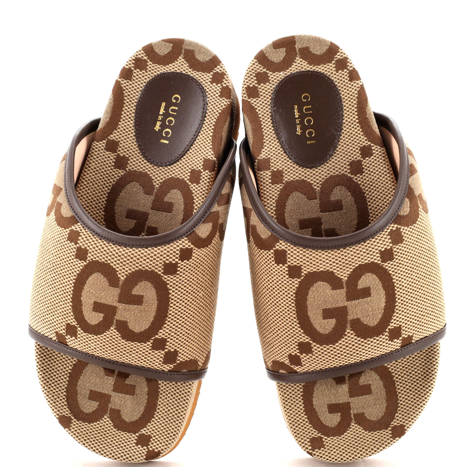 Women's Platform Slide Sandals Jumbo GG Canvas