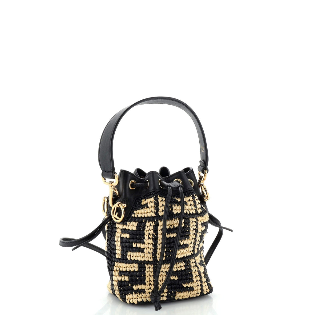 Mon Tresor Bucket Bag Zucca Raffia Mini