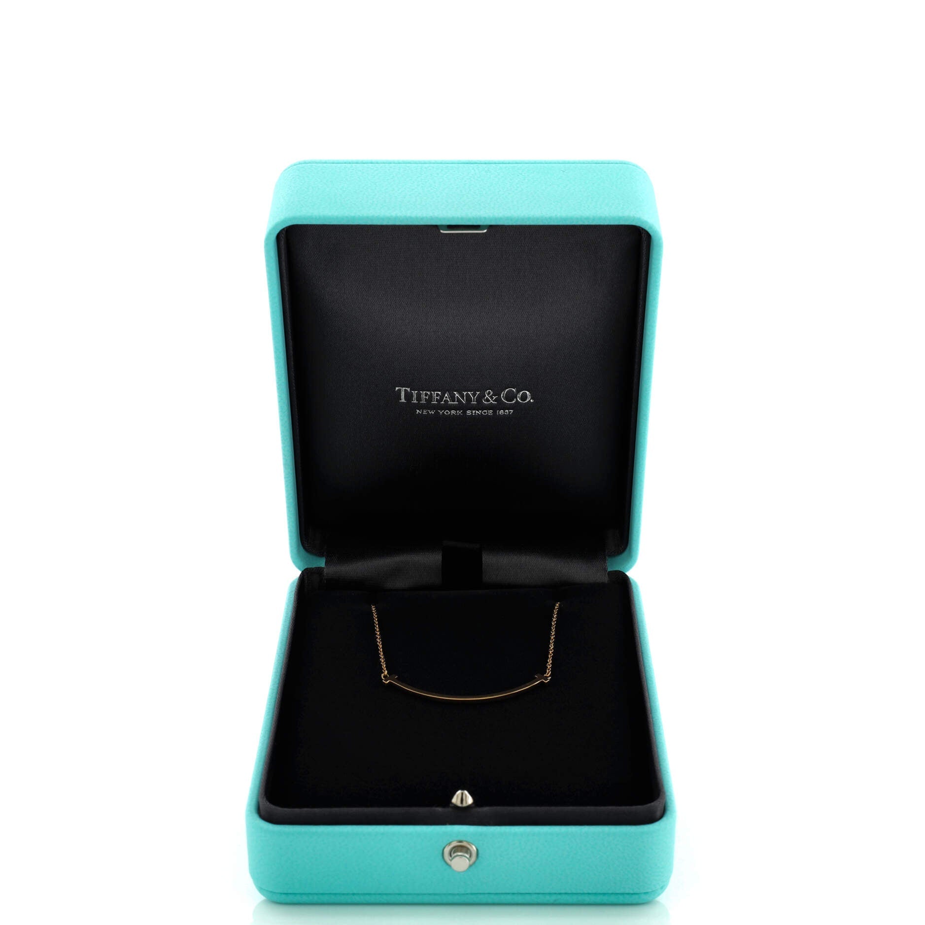 T Smile Pendant Necklace 18K Yellow Gold Small