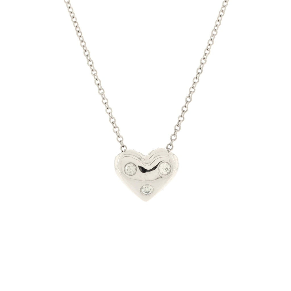 Etoile Heart 3 Diamond Pendant Necklace Platinum with Diamonds