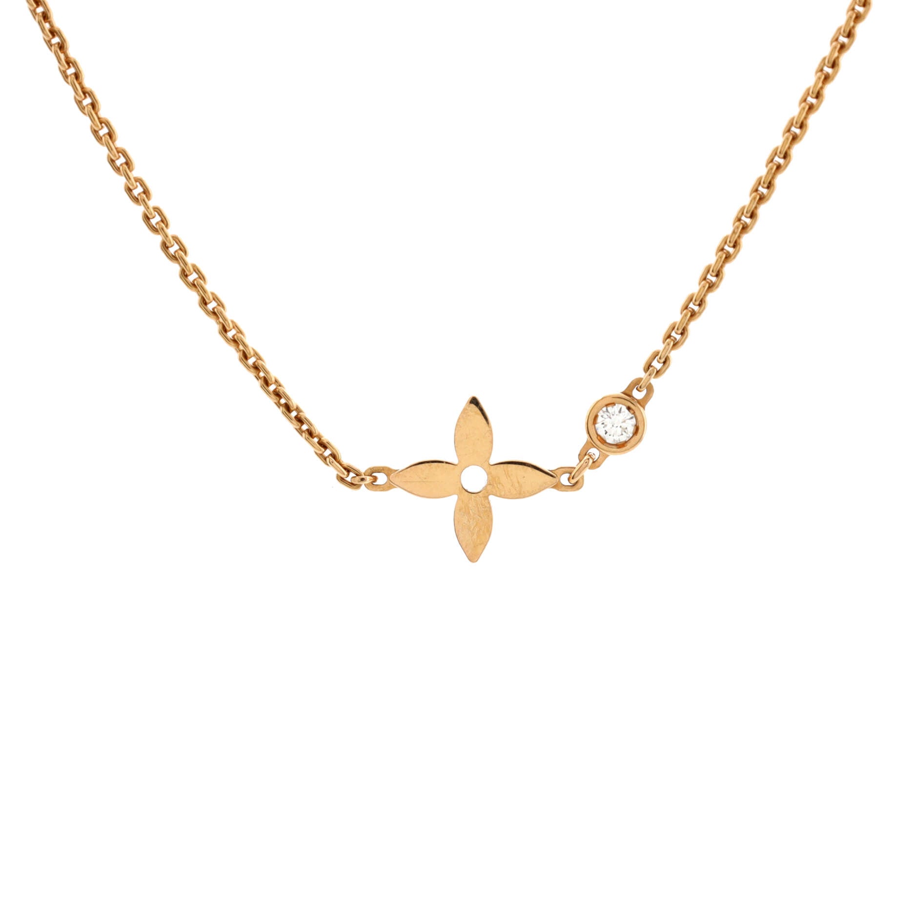 Monogram Idylle Necklace 18K Rose Gold with Diamond