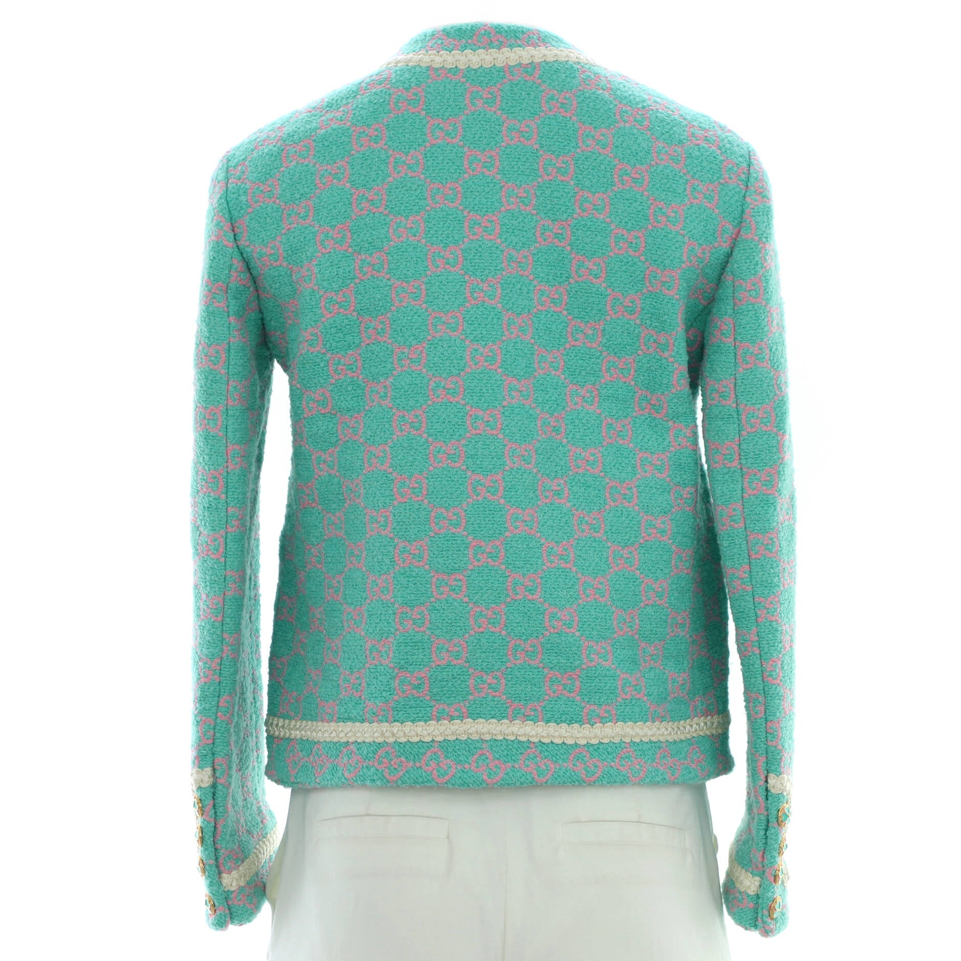 Women's Four Pocket Collarless Jacket GG Tweed