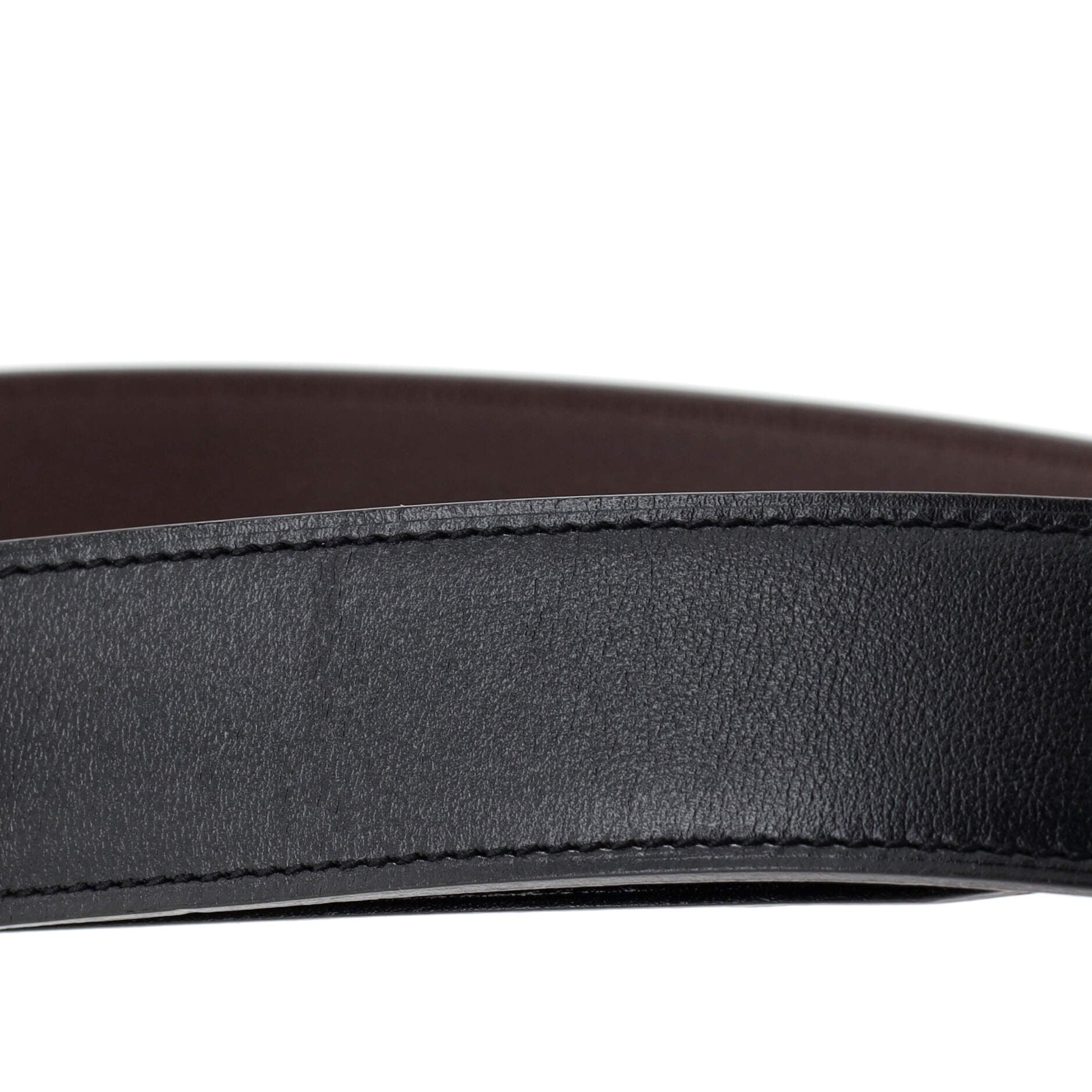 H Au Carre Reversible Belt Leather Wide 90