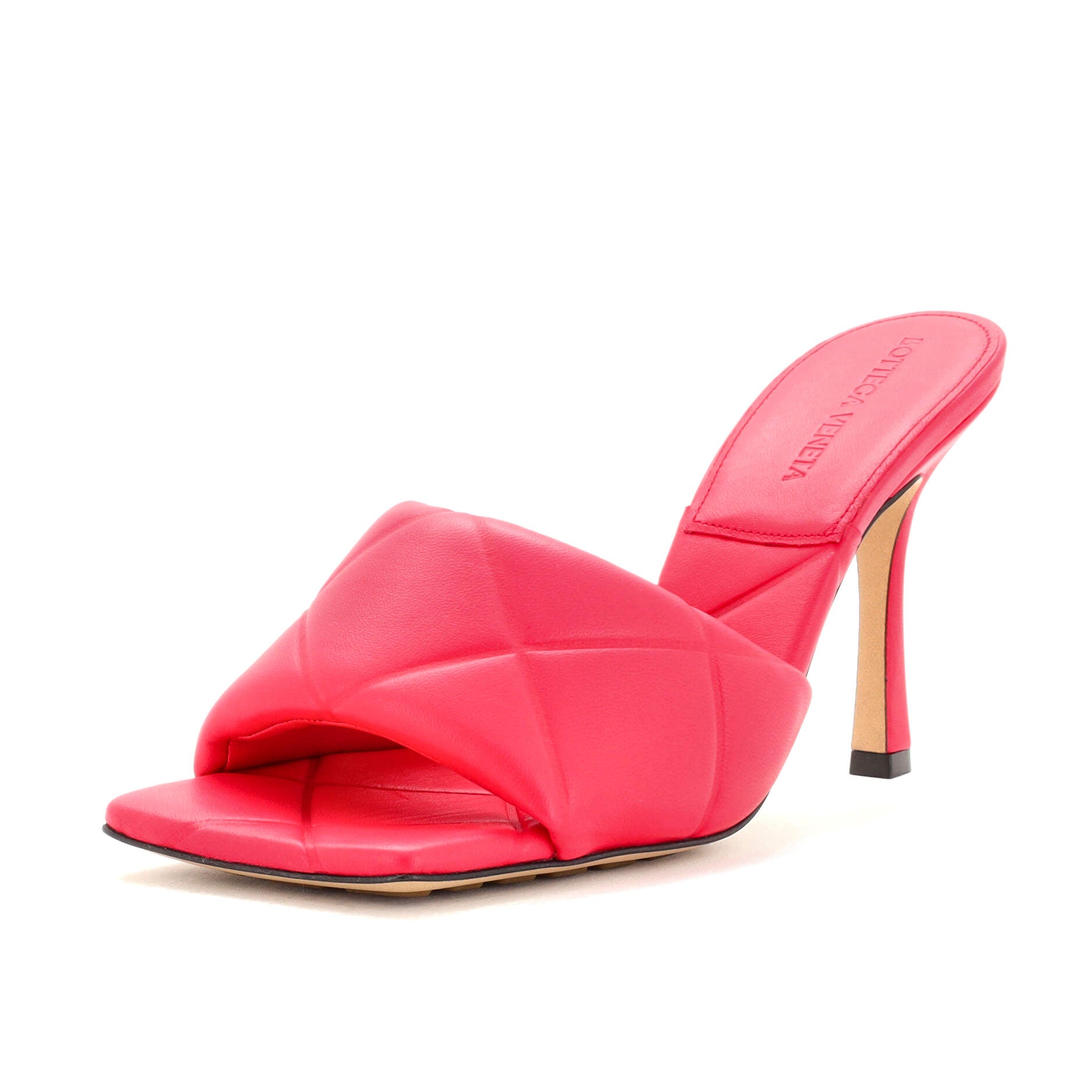 Women's The Padded Heeled Sandals Quilted Leather