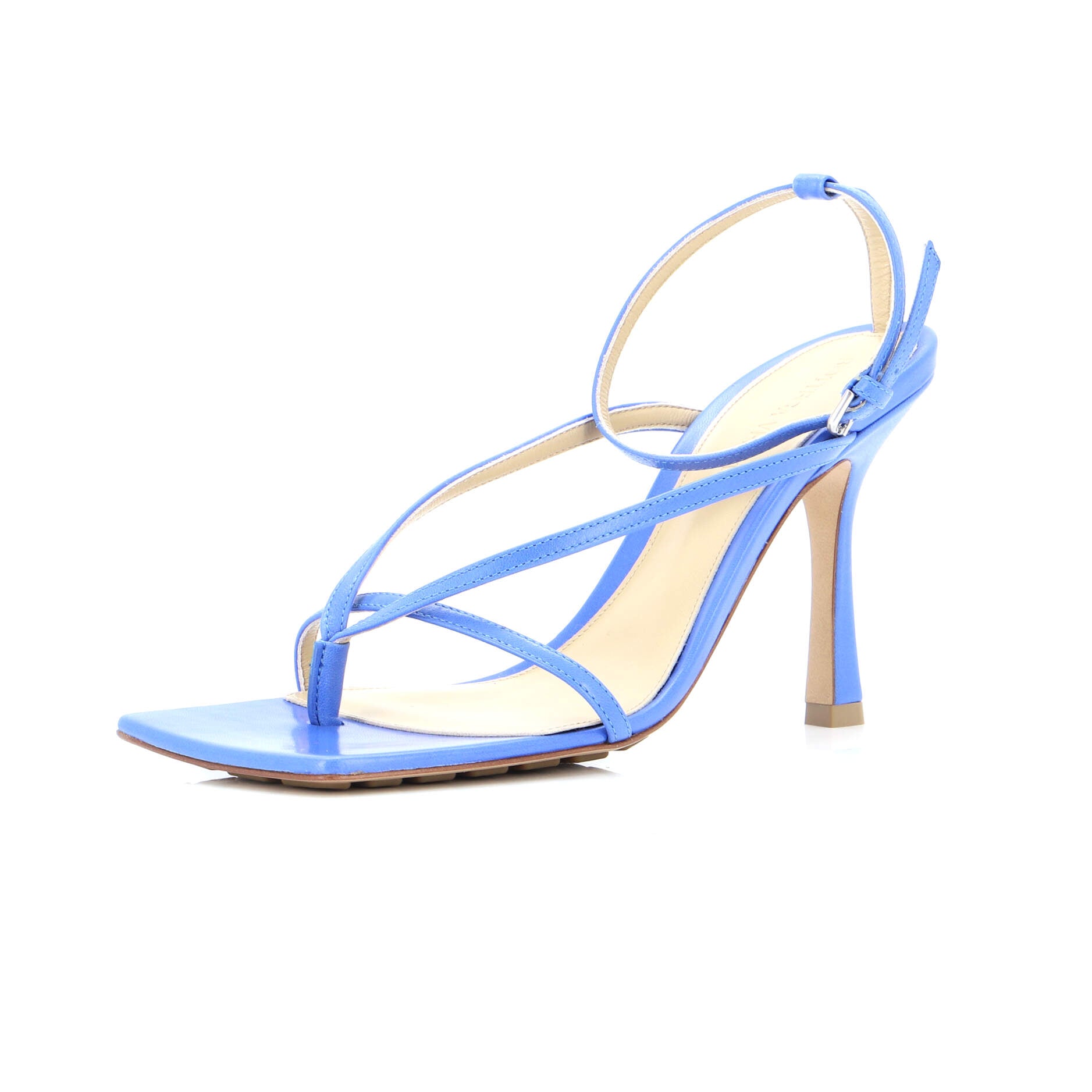 Women's Stretch Strap Heeled Sandals Leather