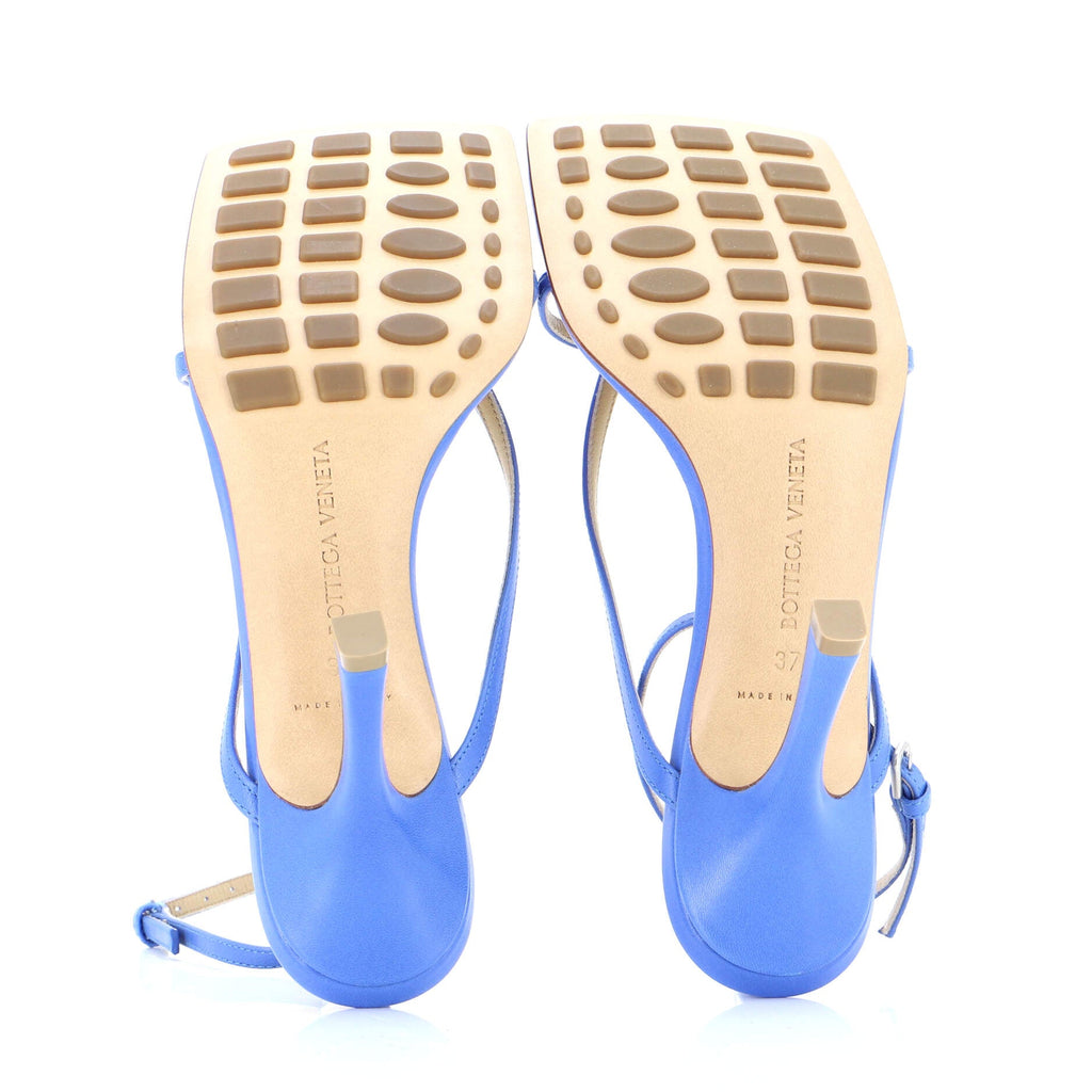 Women's Stretch Strap Heeled Sandals Leather