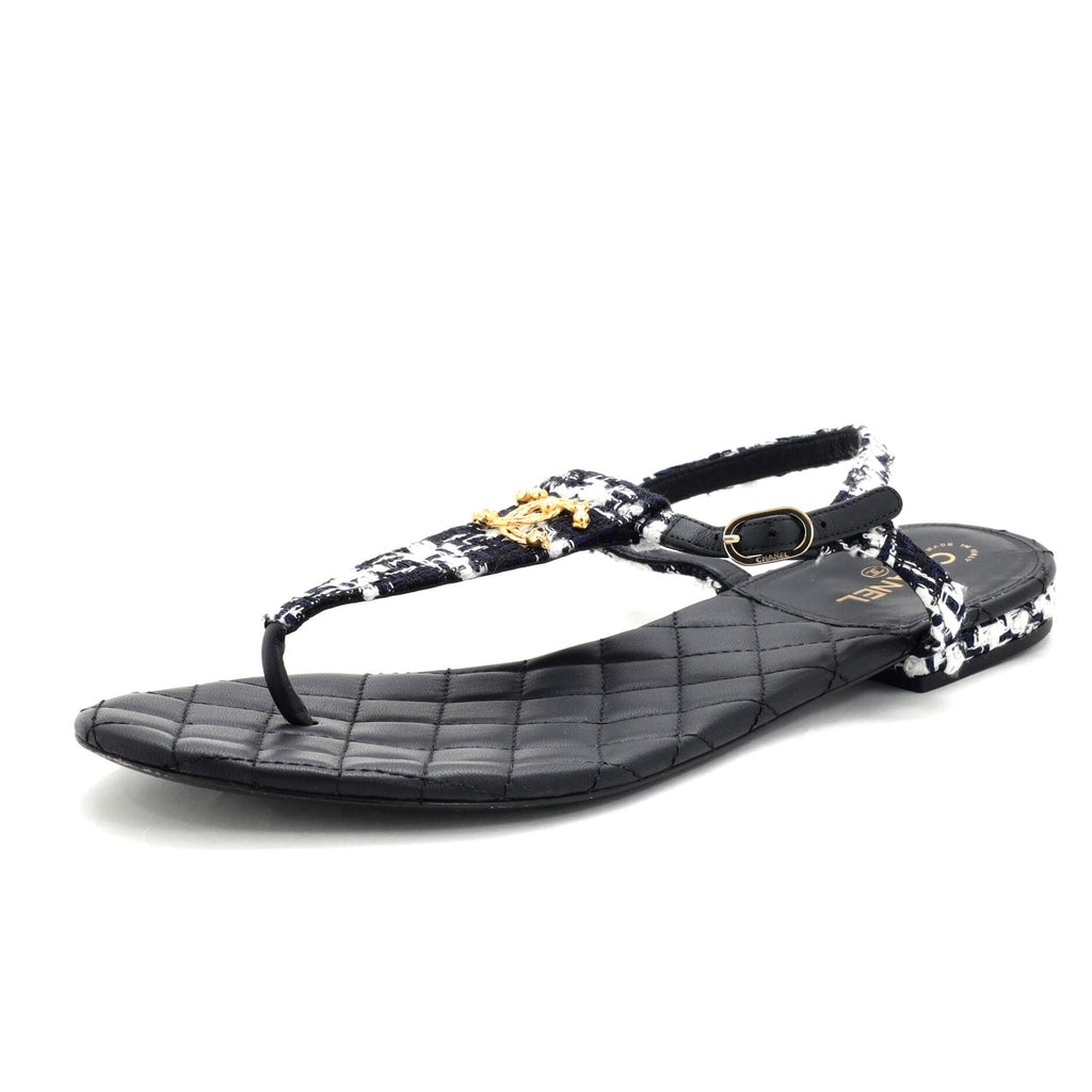 Women's Embellished CC Thong Sandals Tweed