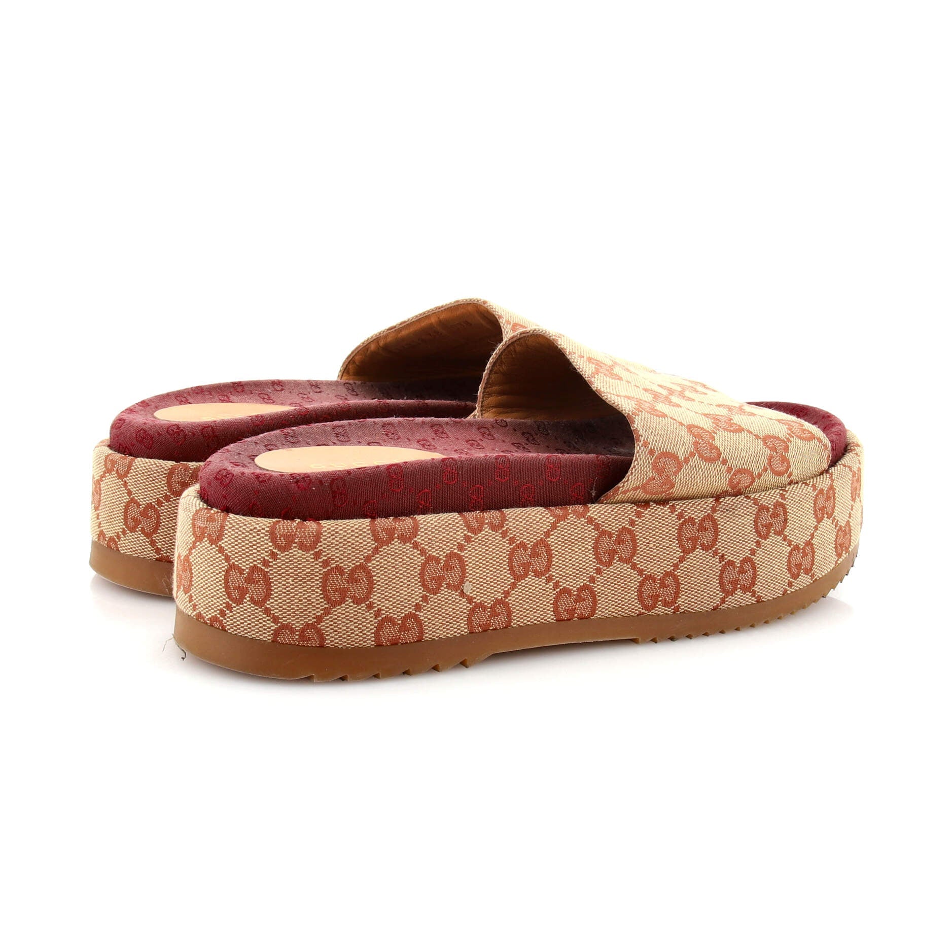 Women's Angelina Platform Slide Sandals GG Canvas