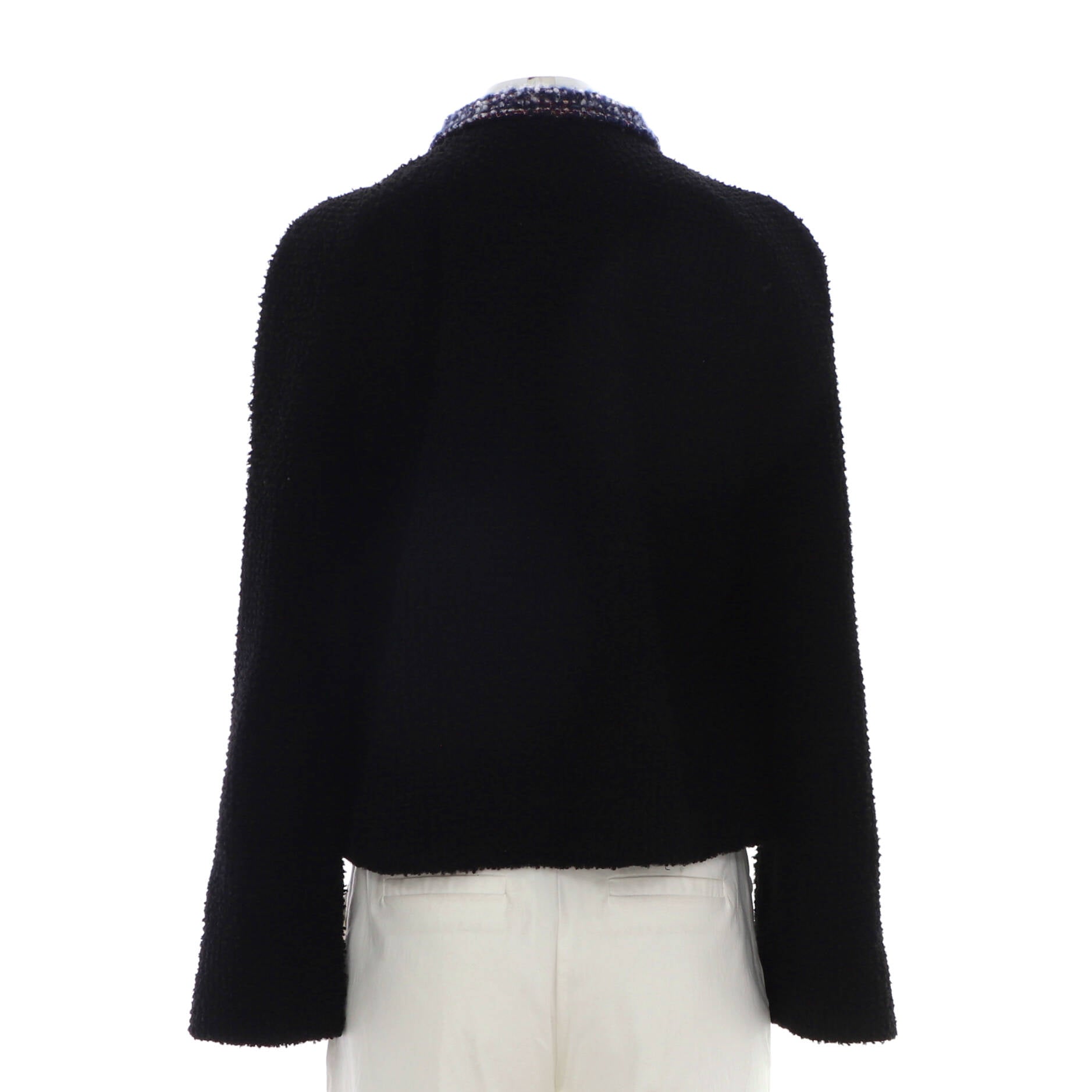 Women's Two Pocket Stand Collar Jacket Shearling and Tweed