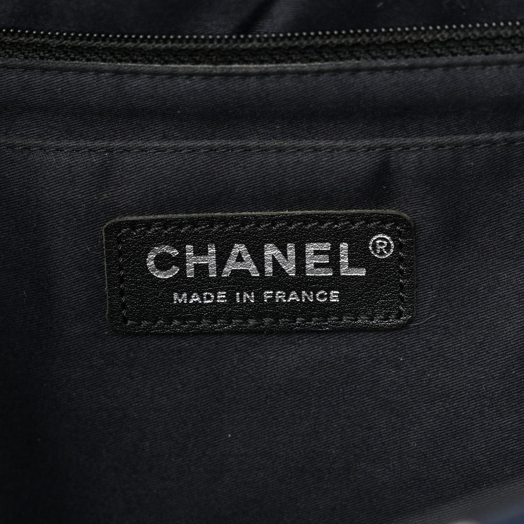 Denim Tweed Patchwork Jumbo Single Flap Blue