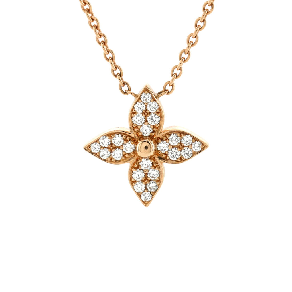 Star Blossom Pendant Necklace 18K Rose Gold and Diamonds