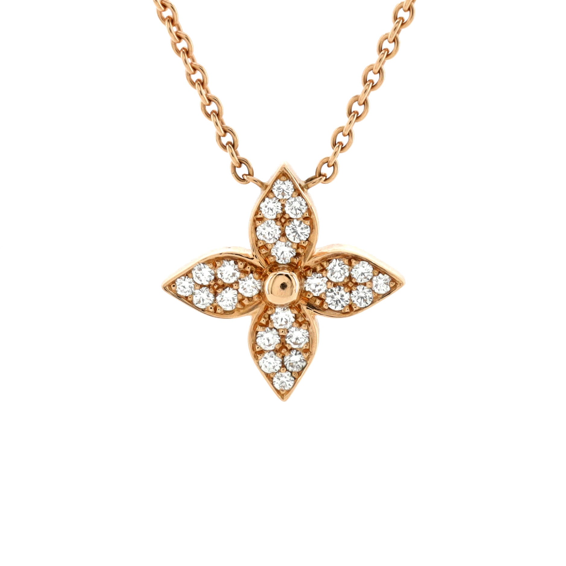 Star Blossom Pendant Necklace 18K Rose Gold and Diamonds