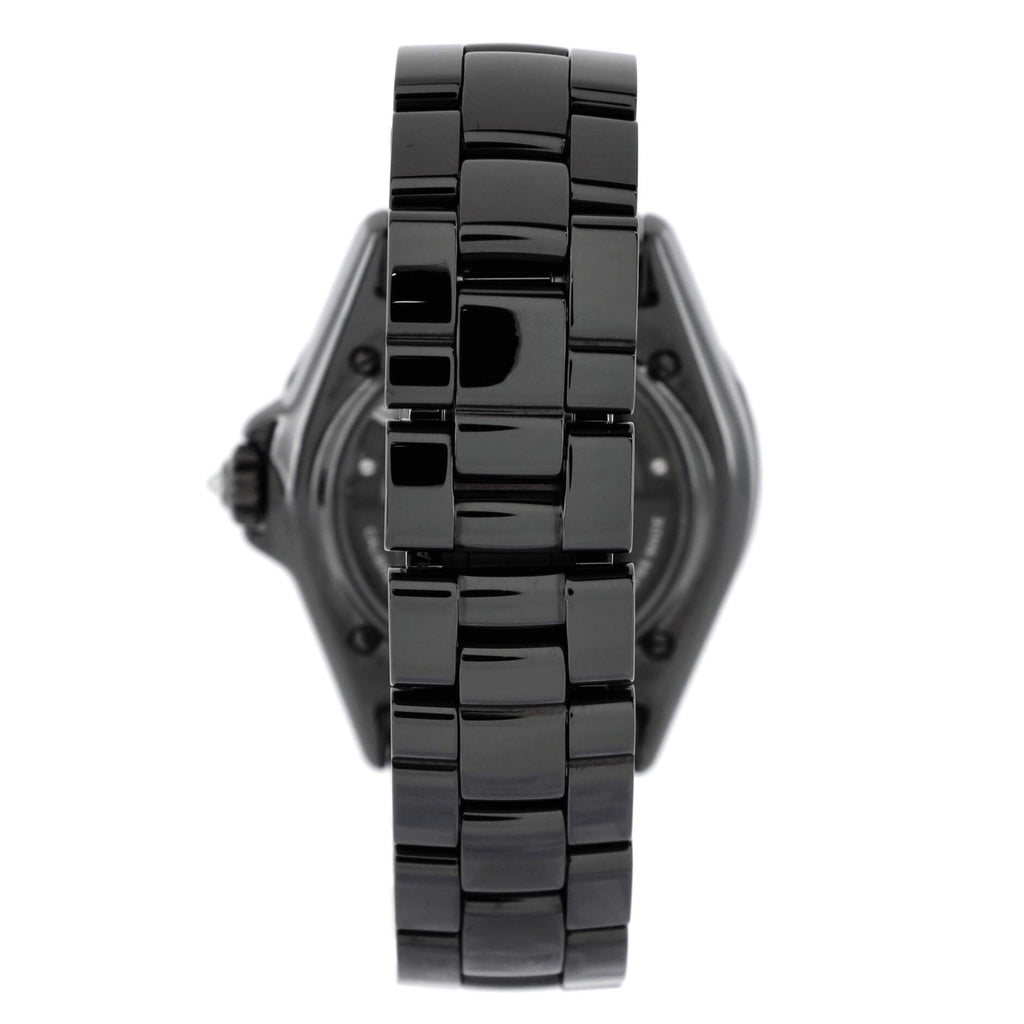 J12 Noir Limited Edition Automatic Watch Ceramic and Stainless Steel with Baguette Sapphire Bezel 38