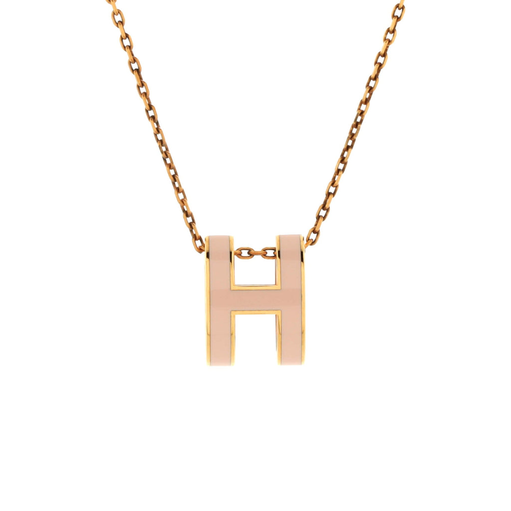 Pop H Pendant Chain Necklace Metal and Enamel Mini