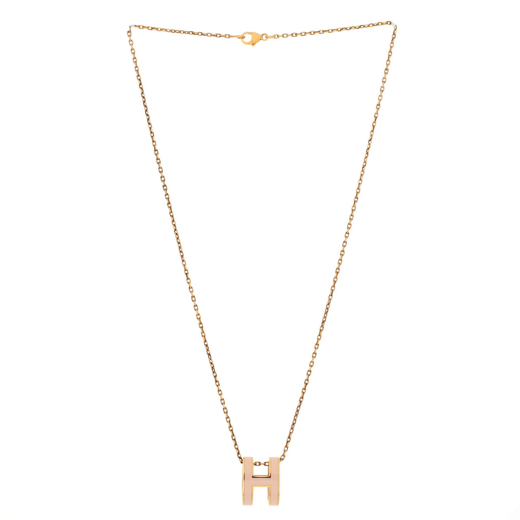 Pop H Pendant Chain Necklace Metal and Enamel Mini