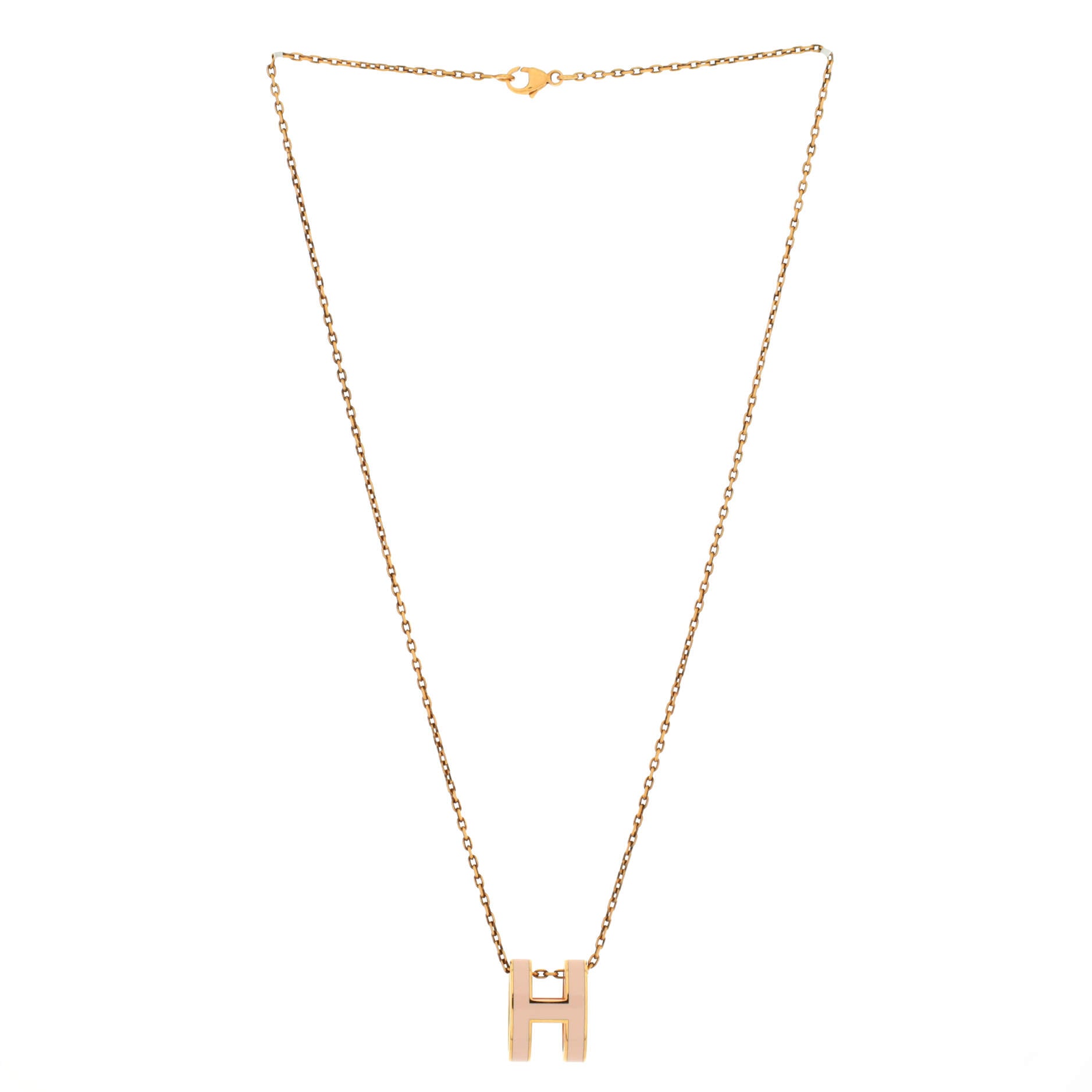 Pop H Pendant Chain Necklace Metal and Enamel Mini