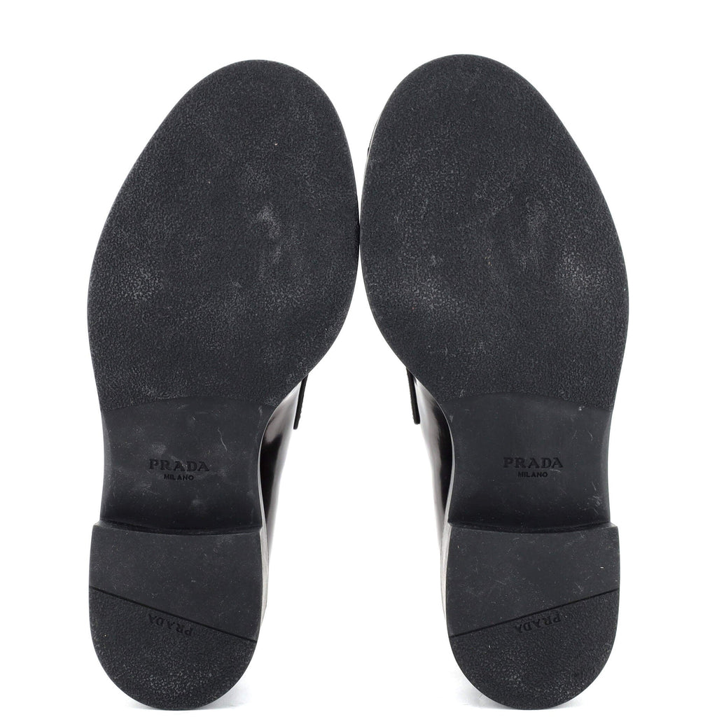 Women's Triangle Logo Loafers Spazzolato Leather