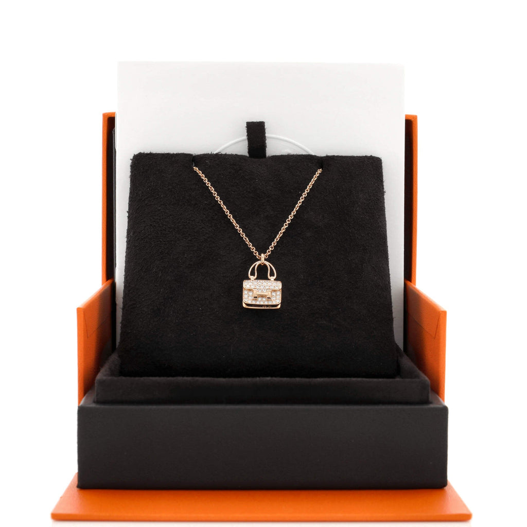 Amulettes Constance Pendant NM Necklace 18K Rose Gold and Diamonds