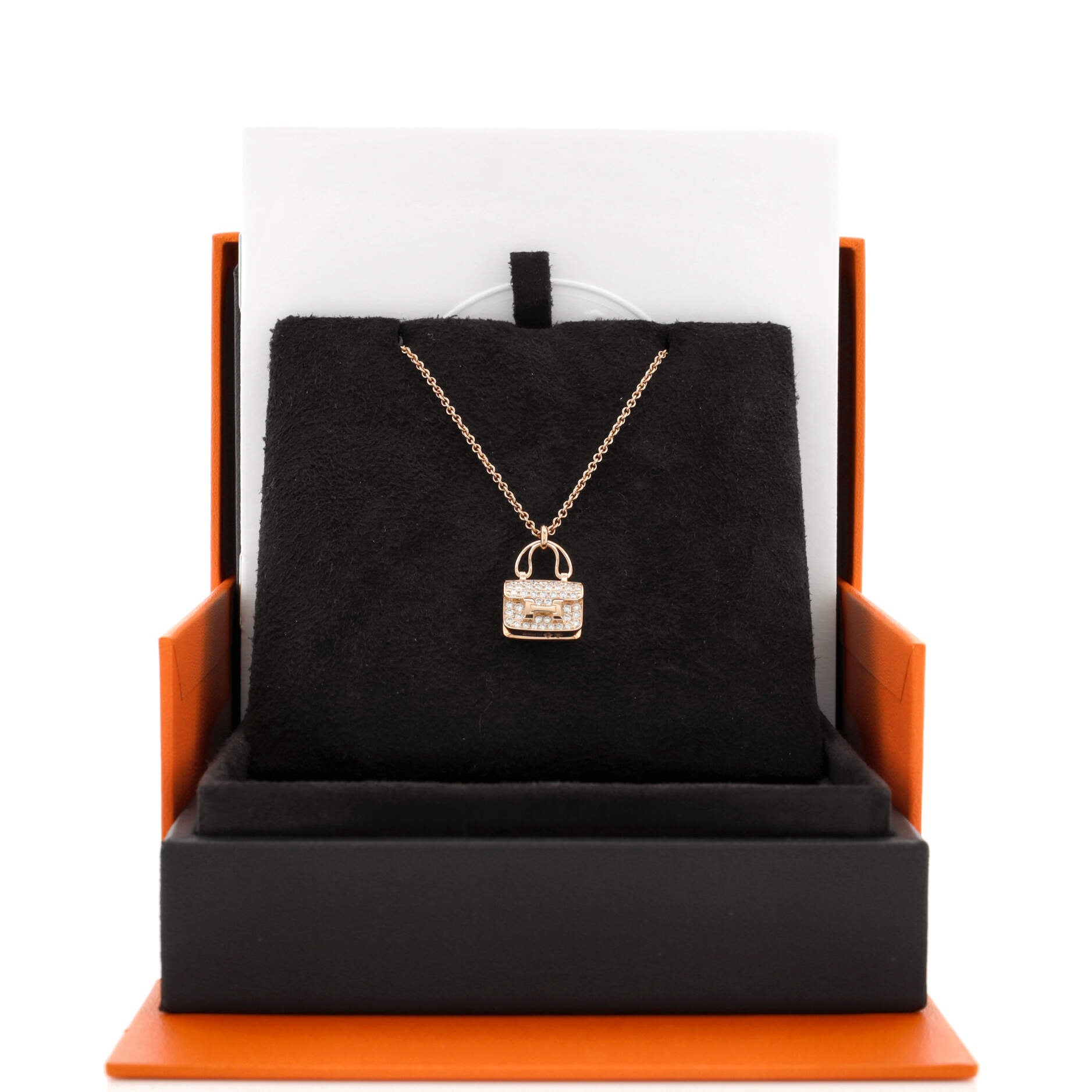 Amulettes Constance Pendant NM Necklace 18K Rose Gold and Diamonds