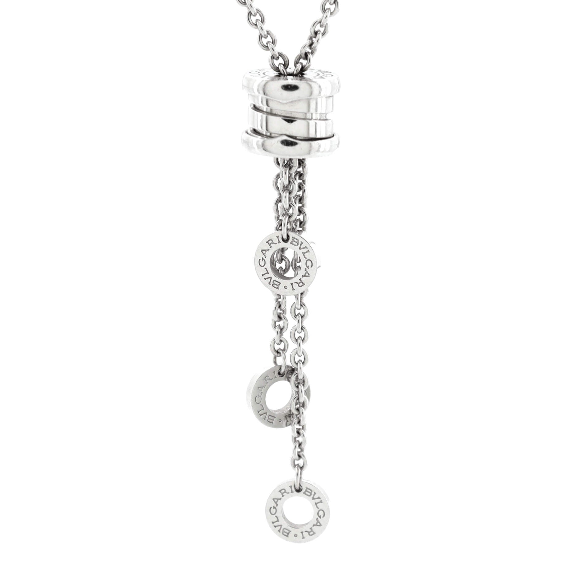 B.Zero1 3 Charm Necklace 18K White Gold