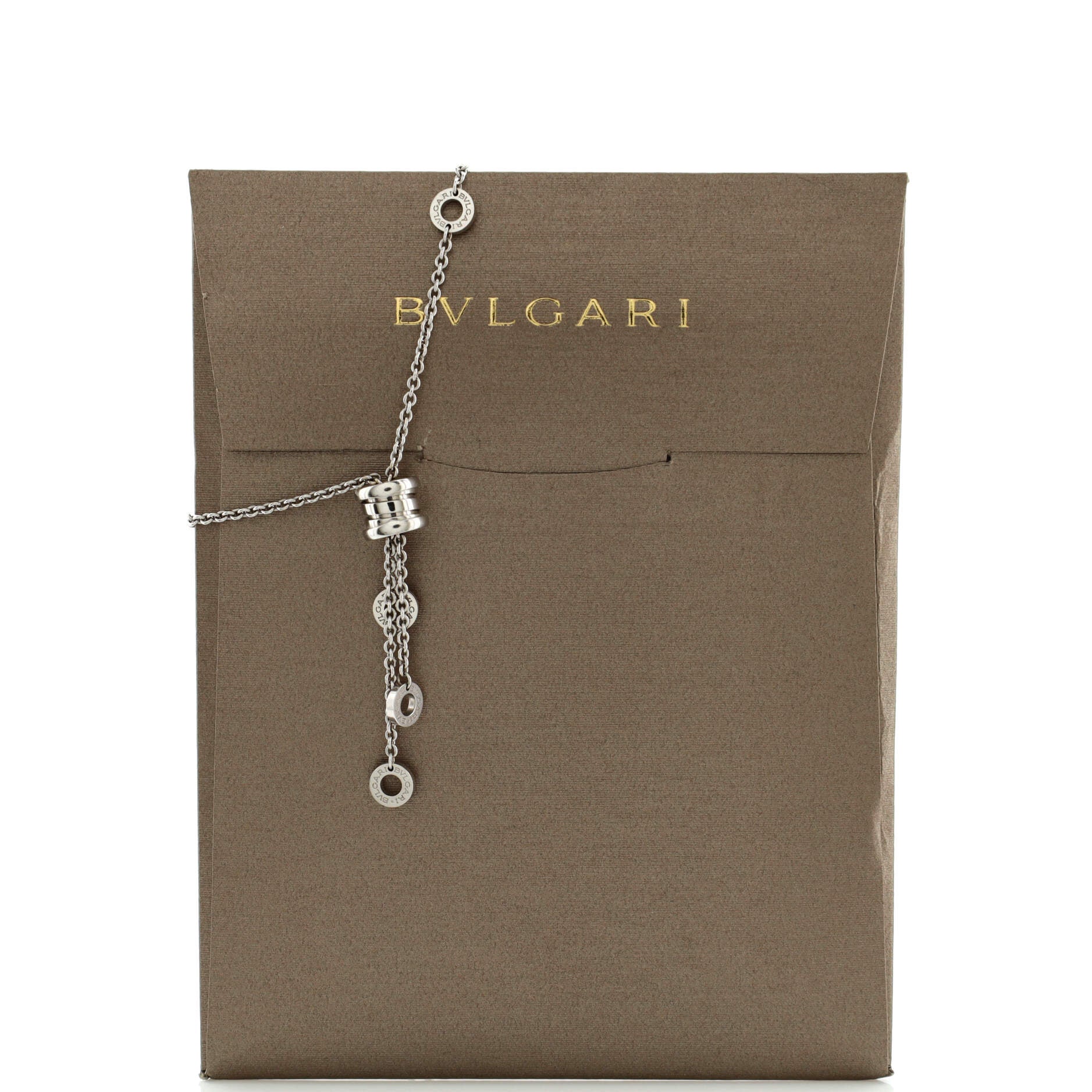 B.Zero1 3 Charm Necklace 18K White Gold